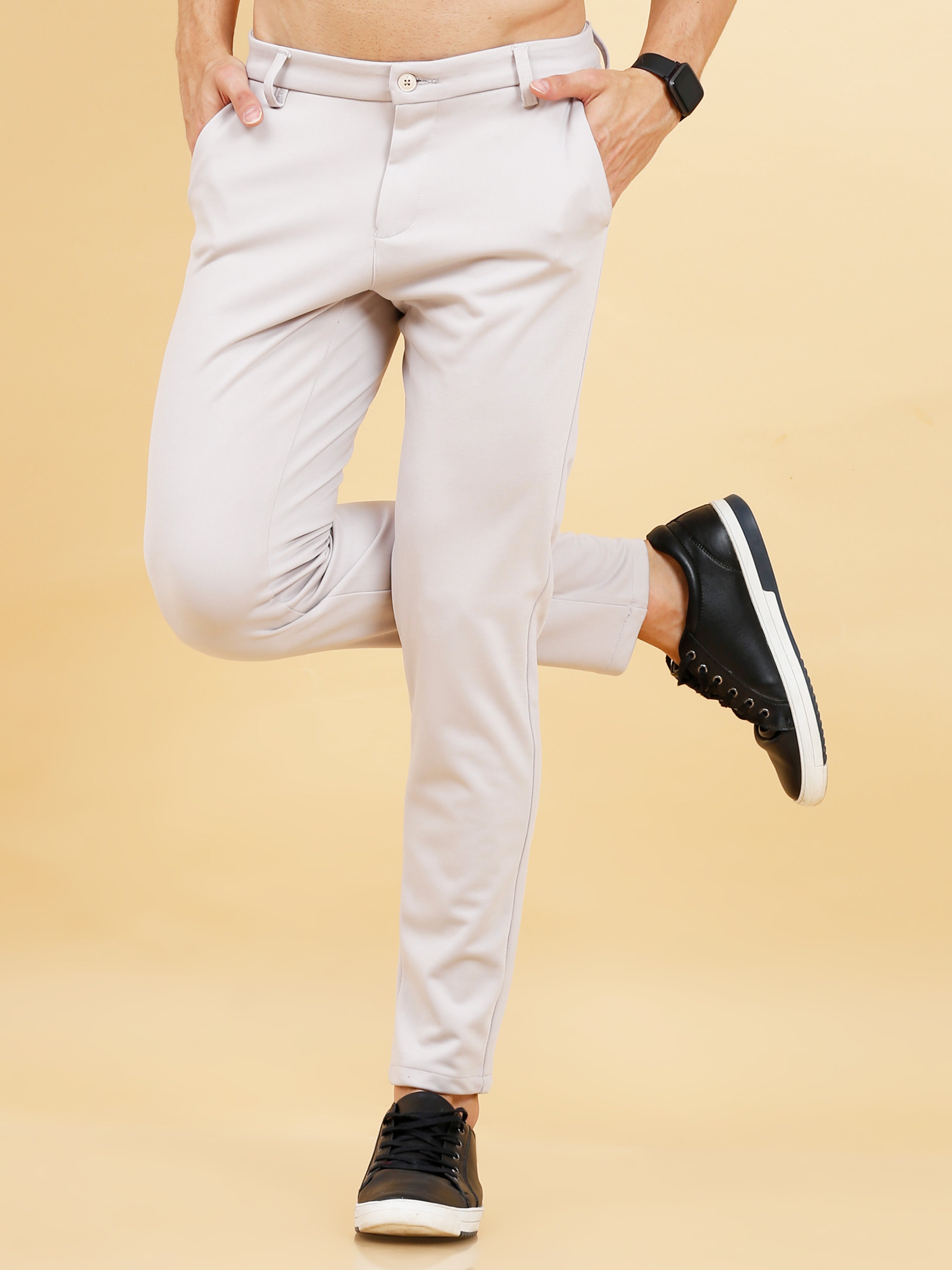 White lycra trousers for Men 