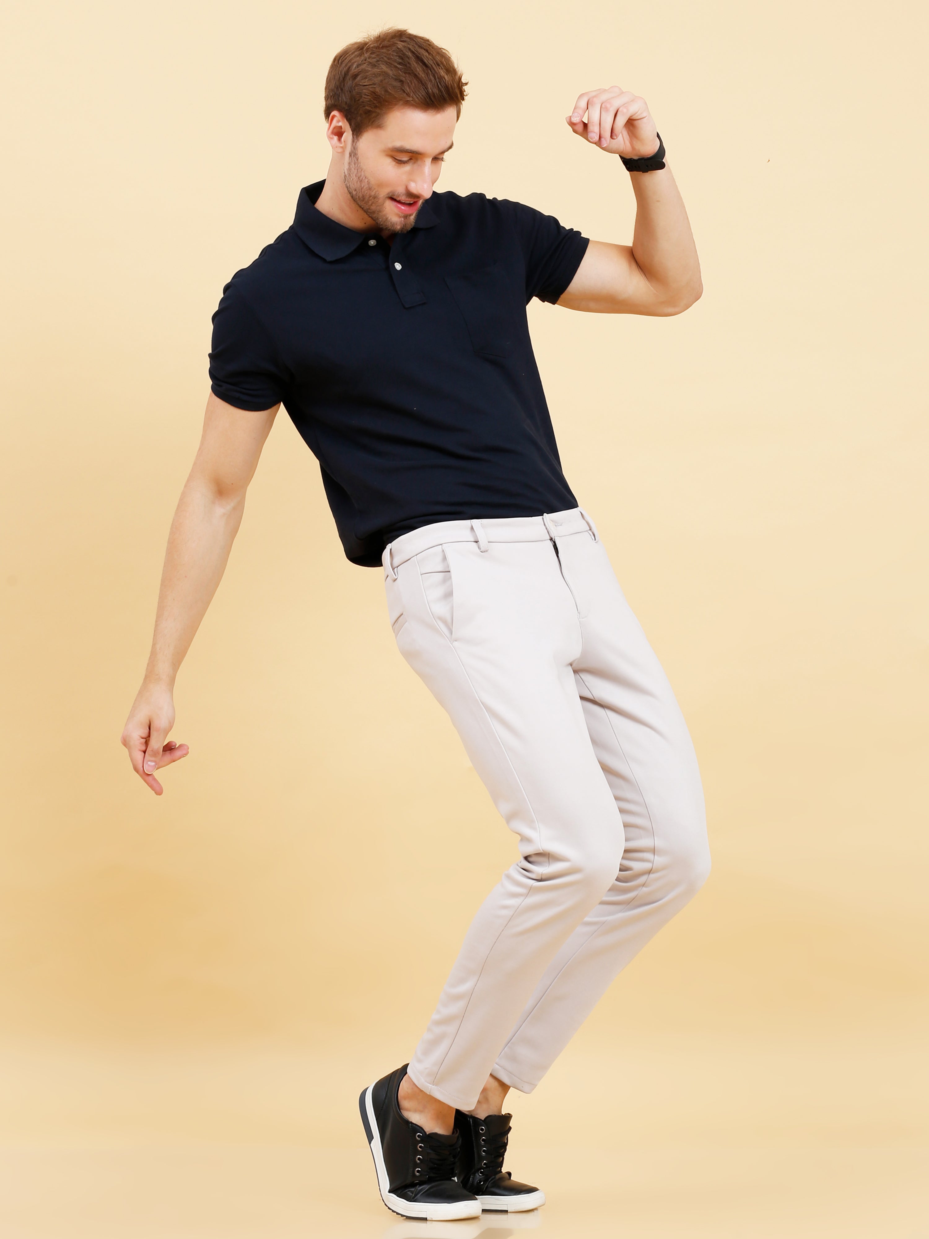 White lycra trousers for Men
