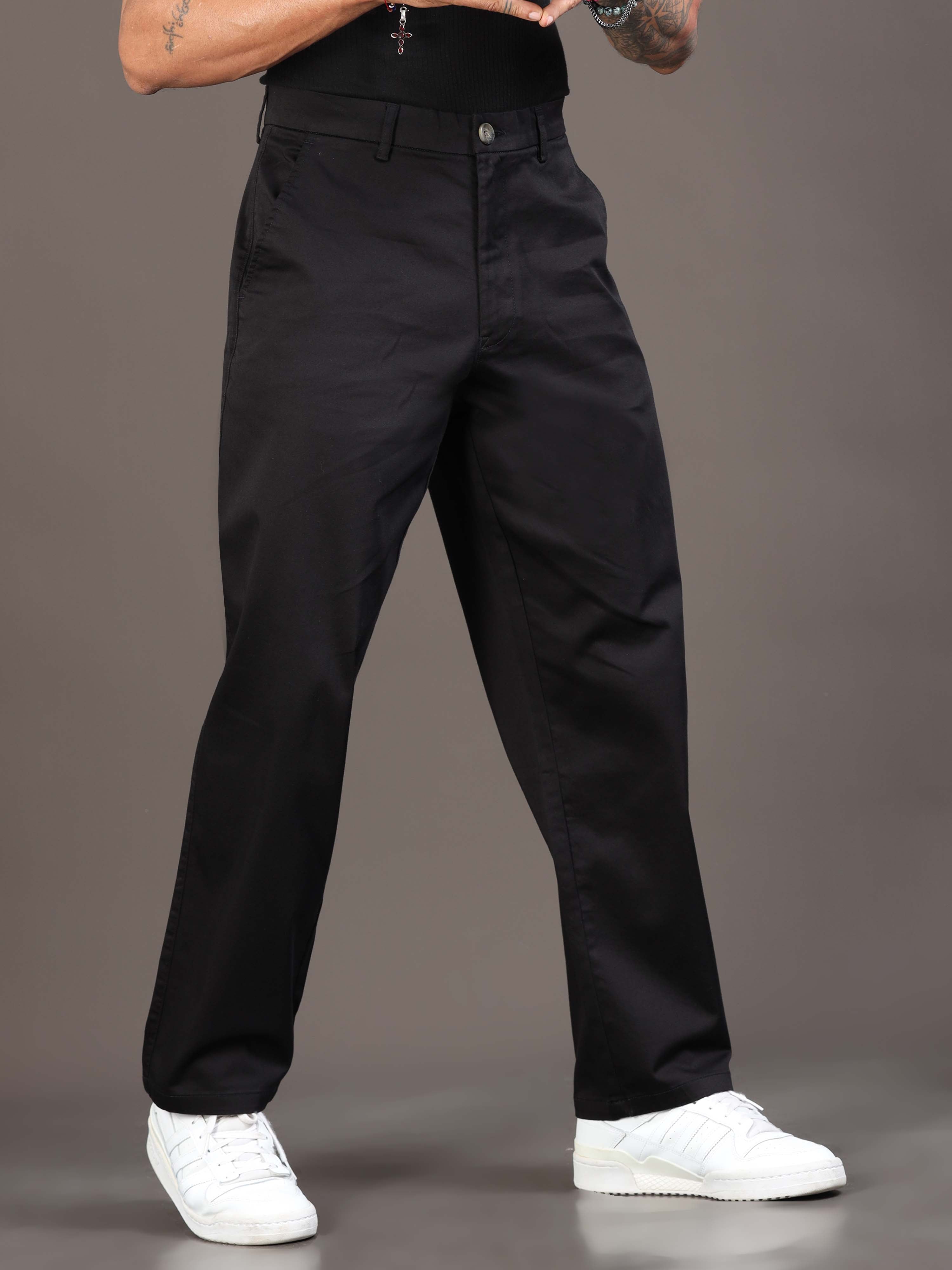 Man wearing formal trousers styled for office and business meetings.