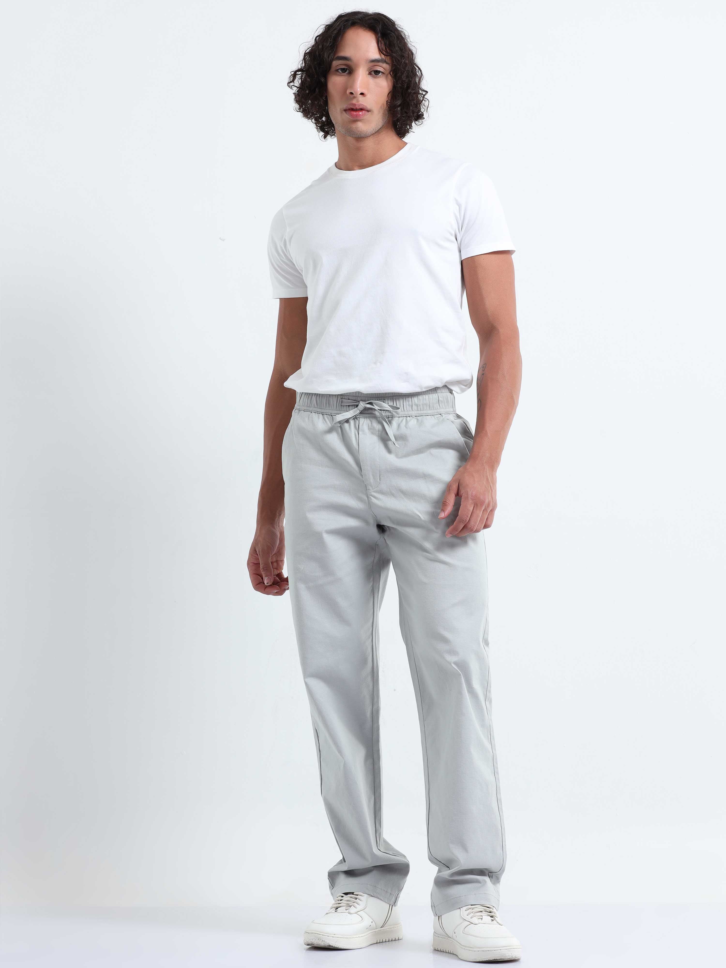 Verve Structural Grey Relaxed Pants for Men