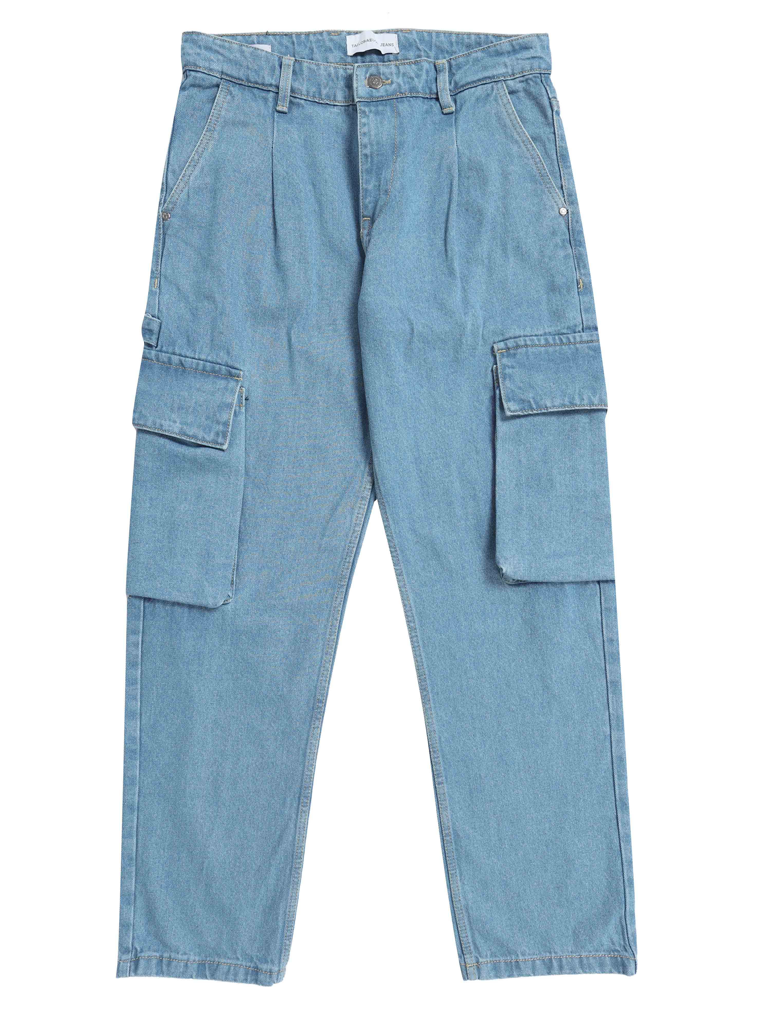Classic Relaxed Light Blue Double Cargo Denim