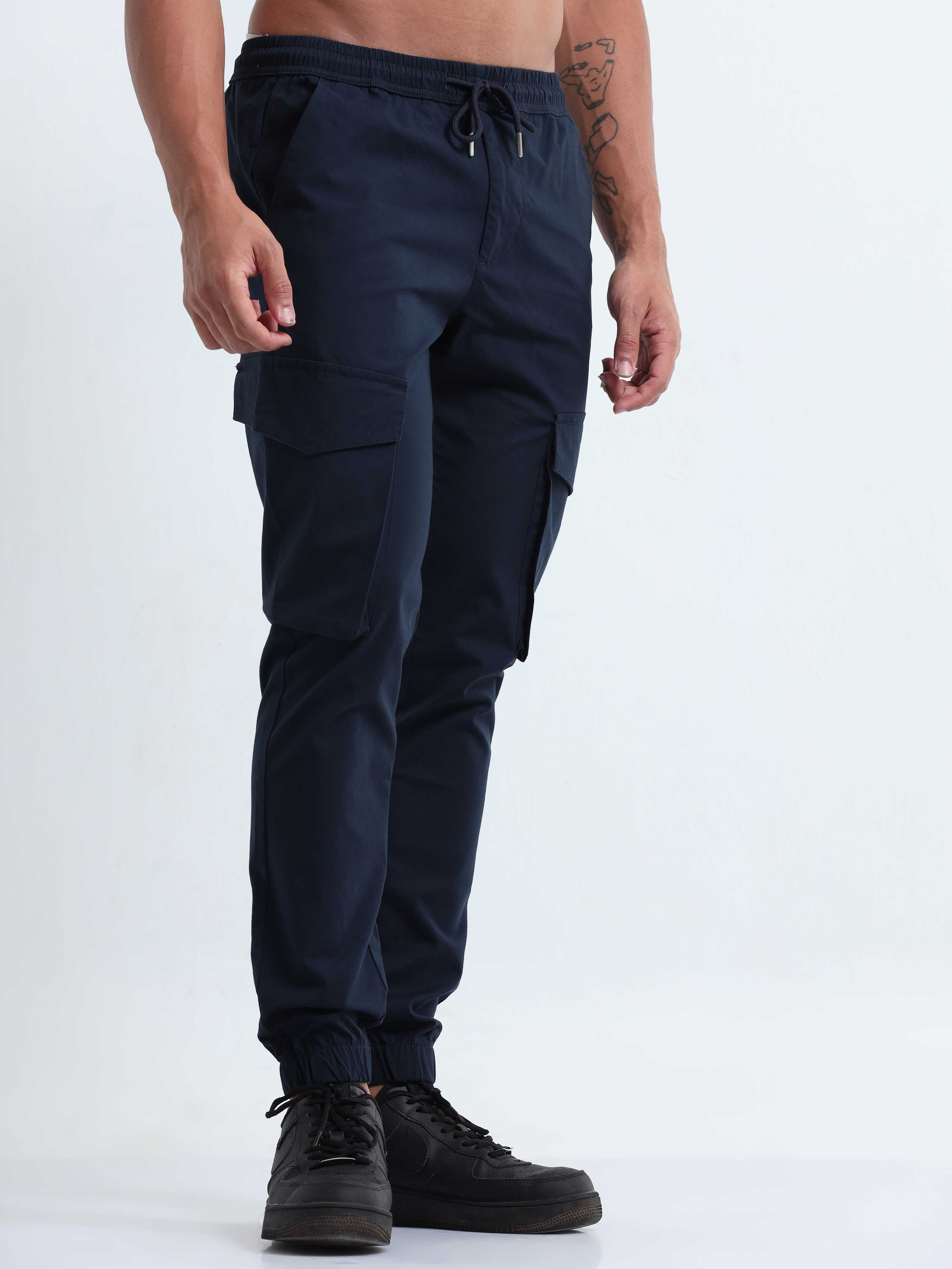 Navy Cargo Joggers for Men