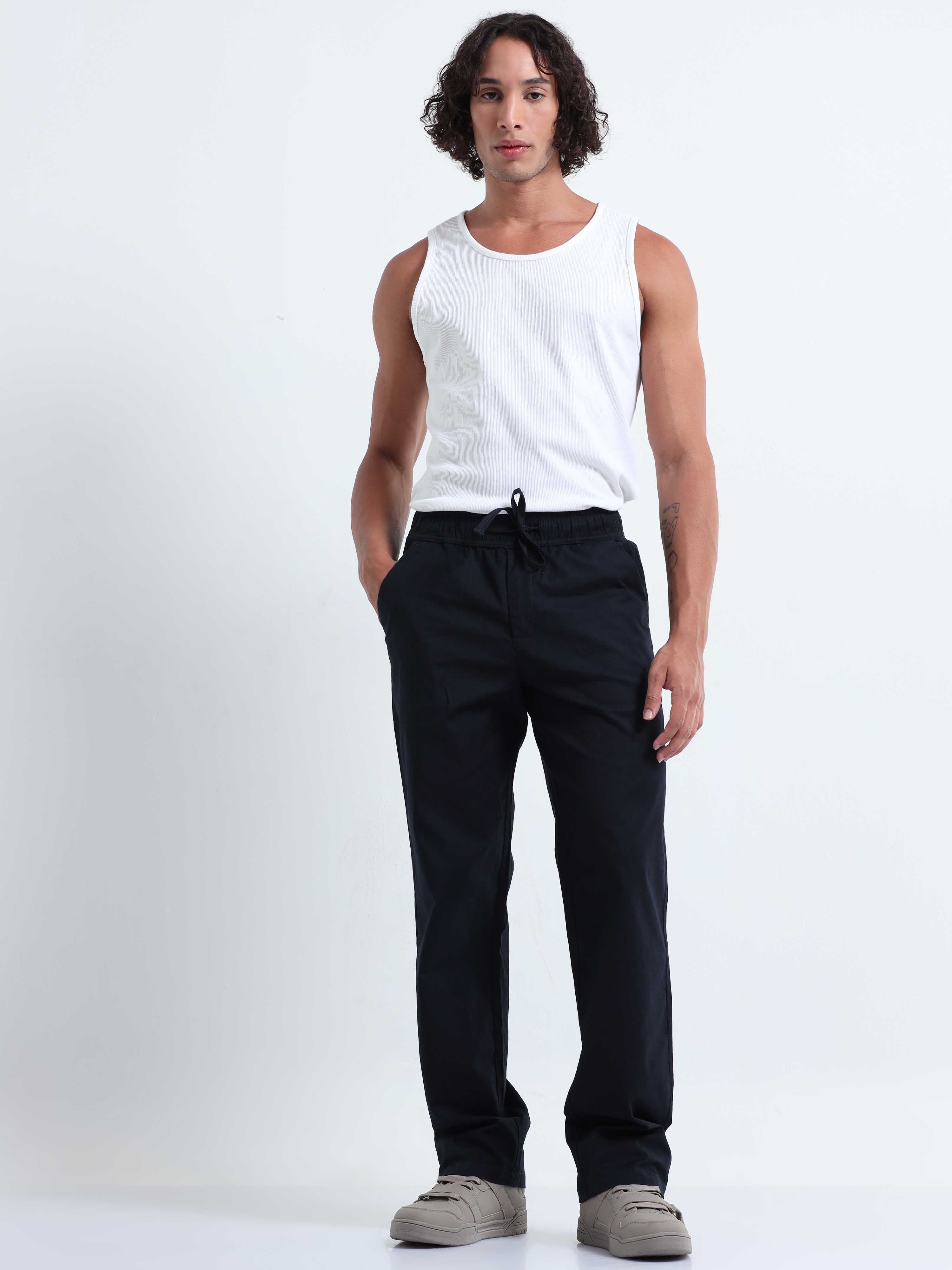 Verve Structural Navy Relaxed Pants for Men 