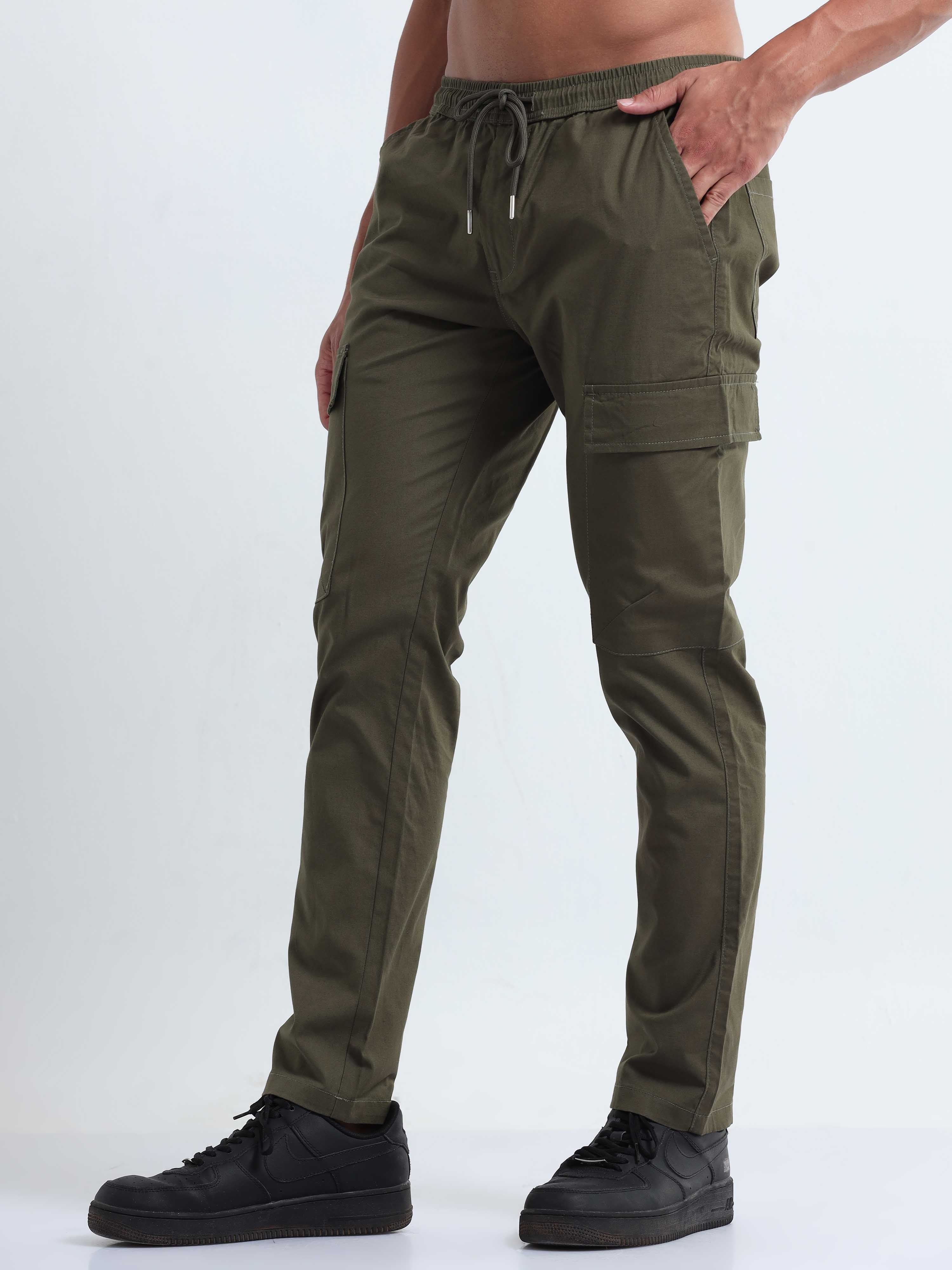 Air Sense Olive Cargo Pants for Men 