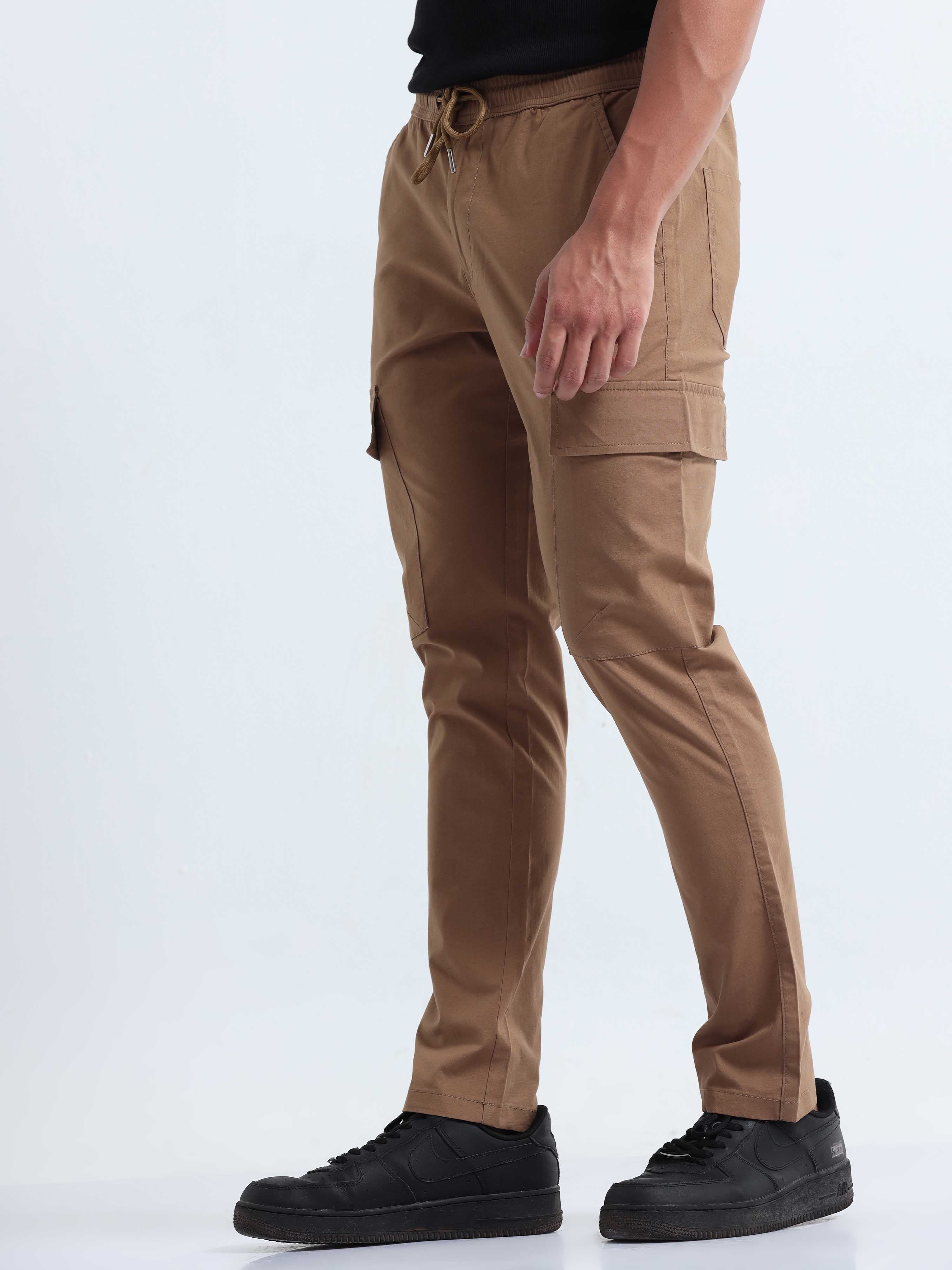 Air Sense Khaki Cargo Pants for Men 