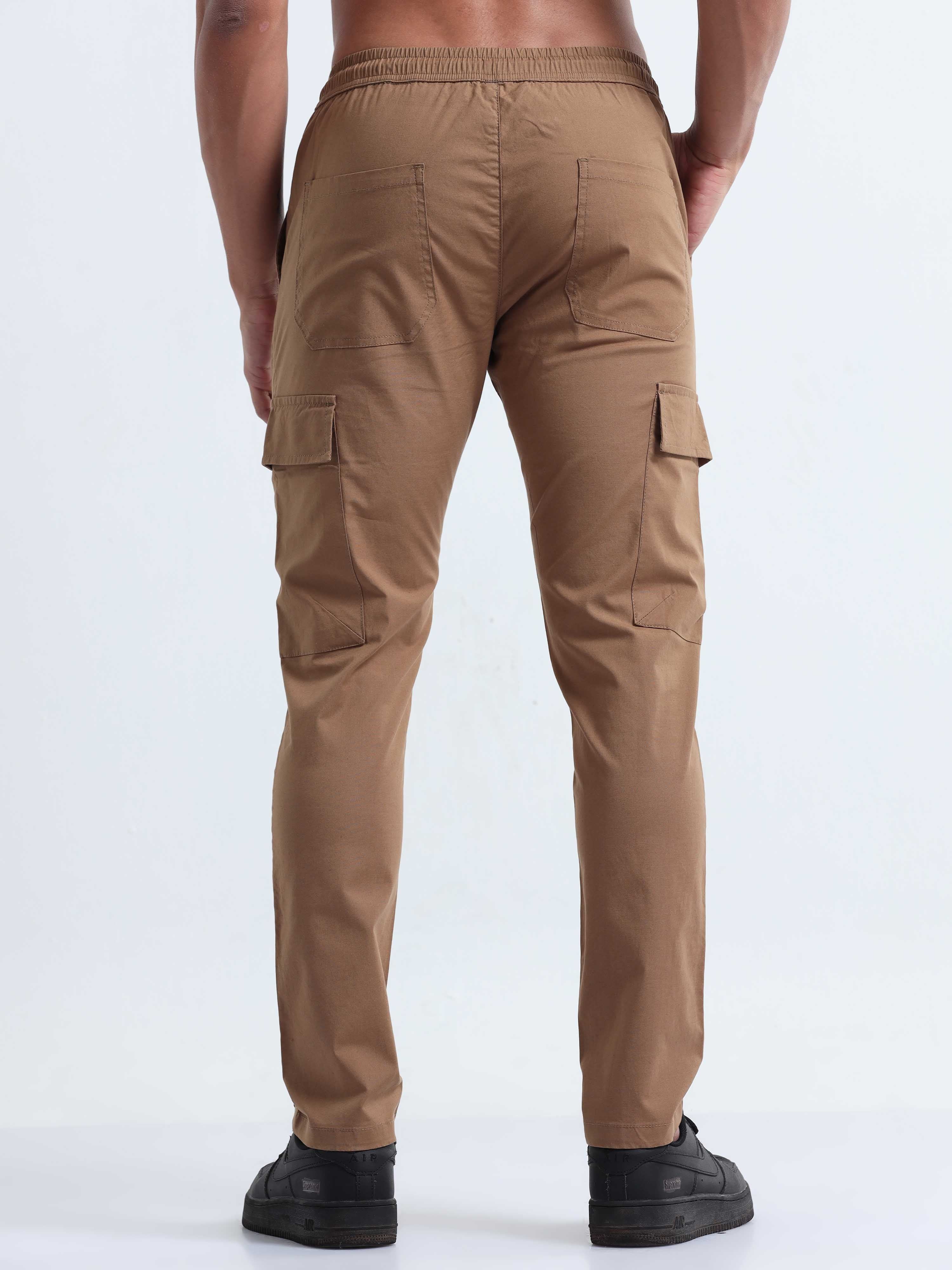 Air Sense Khaki Cargo Pants for Men 