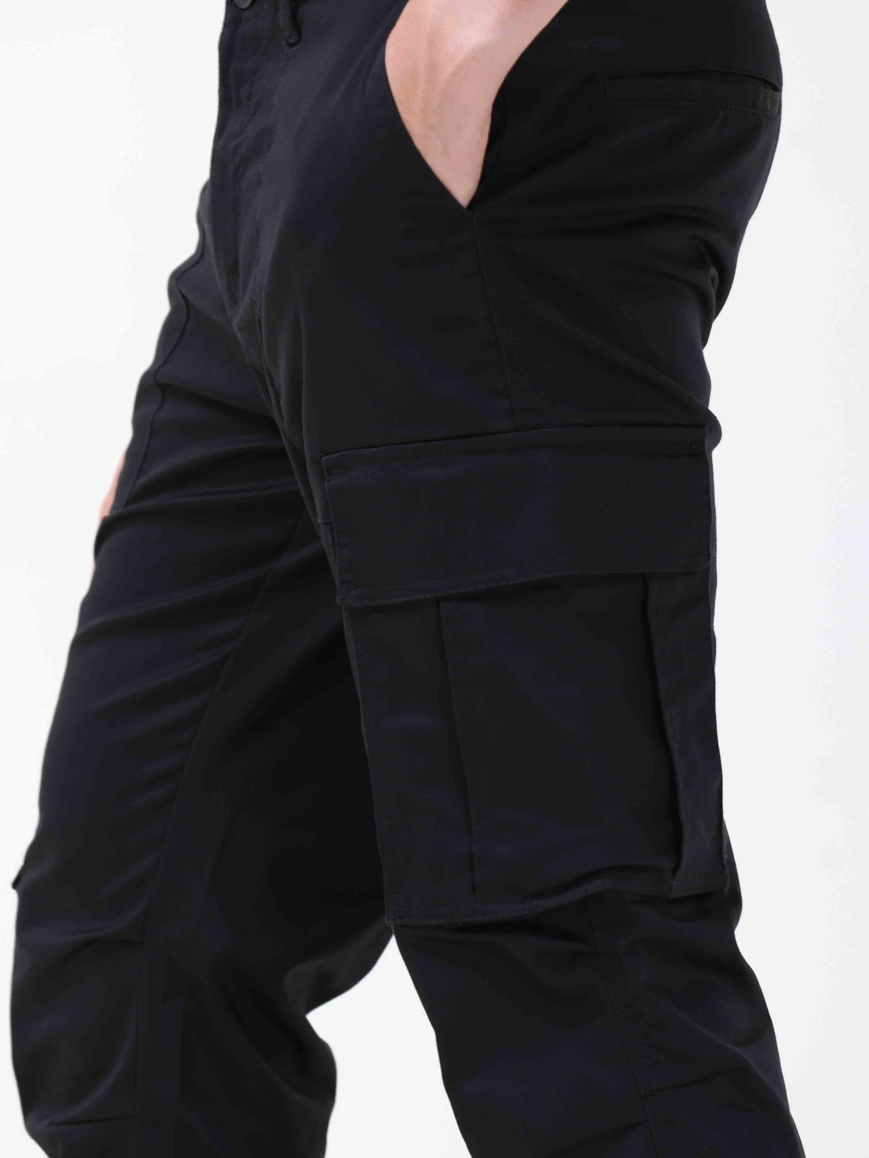 Ultra Stretch Straight Fit Black Cargo