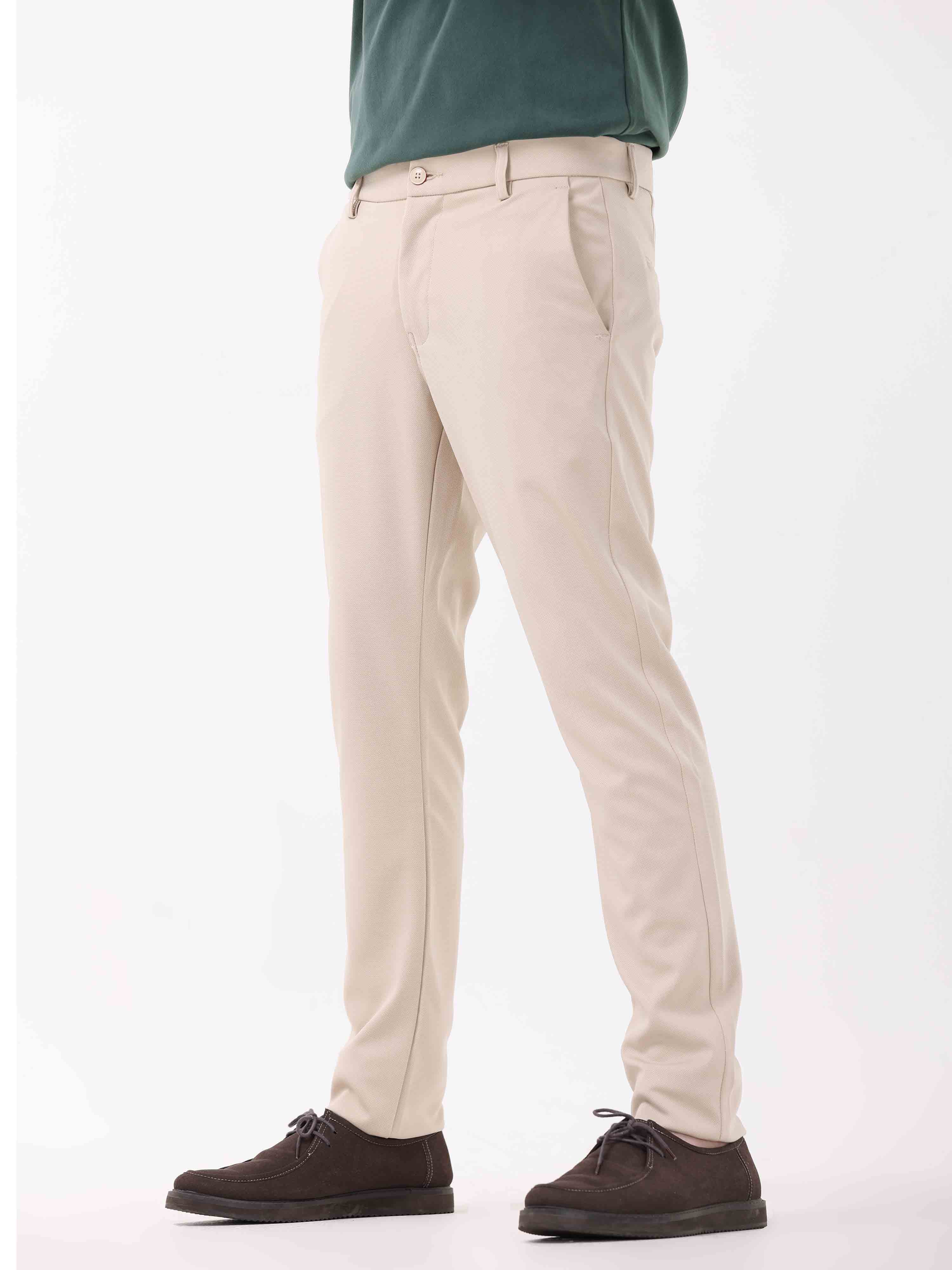 Harmont & Blaine - Cream Formal Trouser Regular Fit for Men | Trip Attires  – TripAttires.com