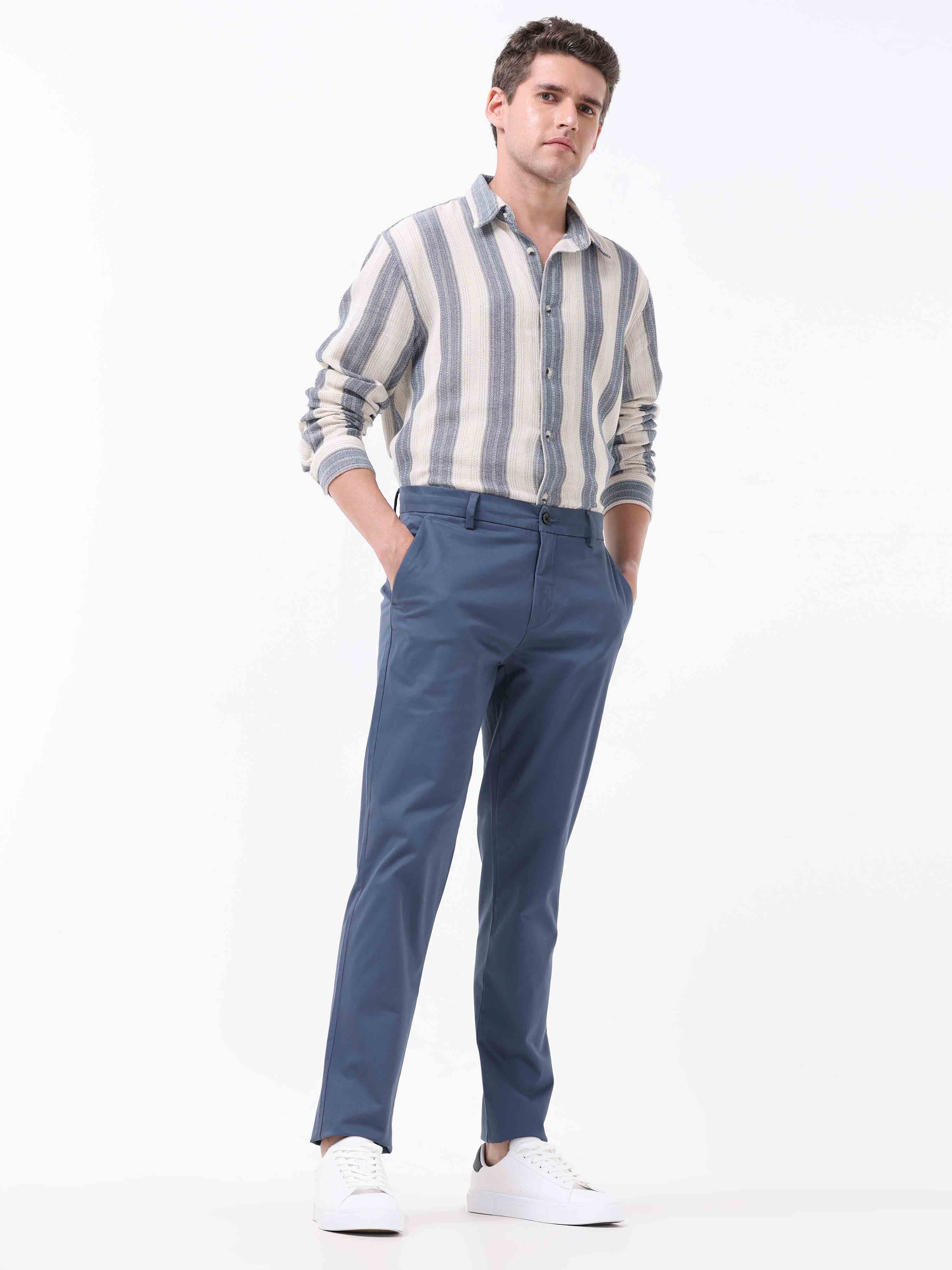 Broken Signature Aqua Blue Chino