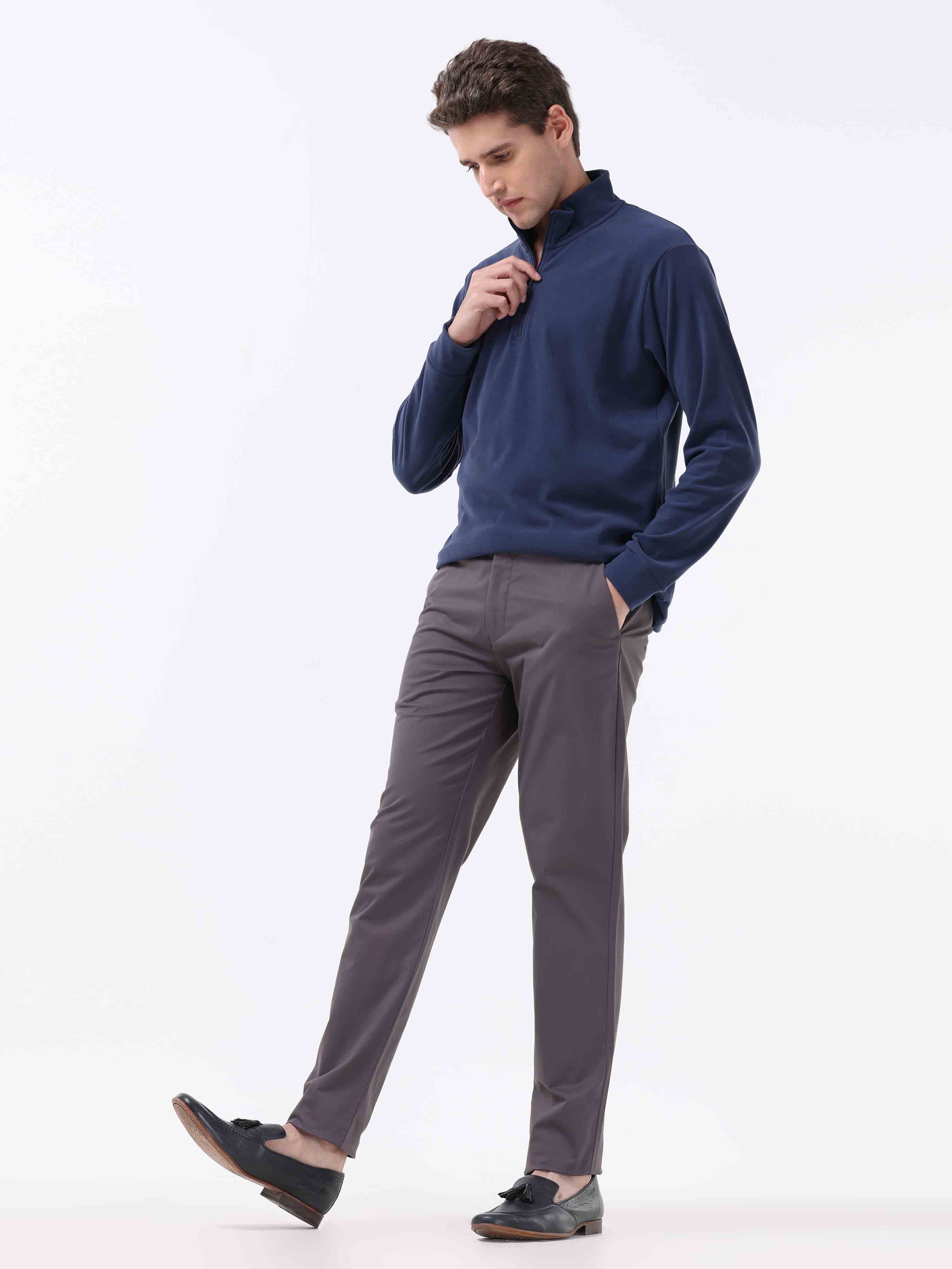 Semi Liquid Statement Dark Grey Chino