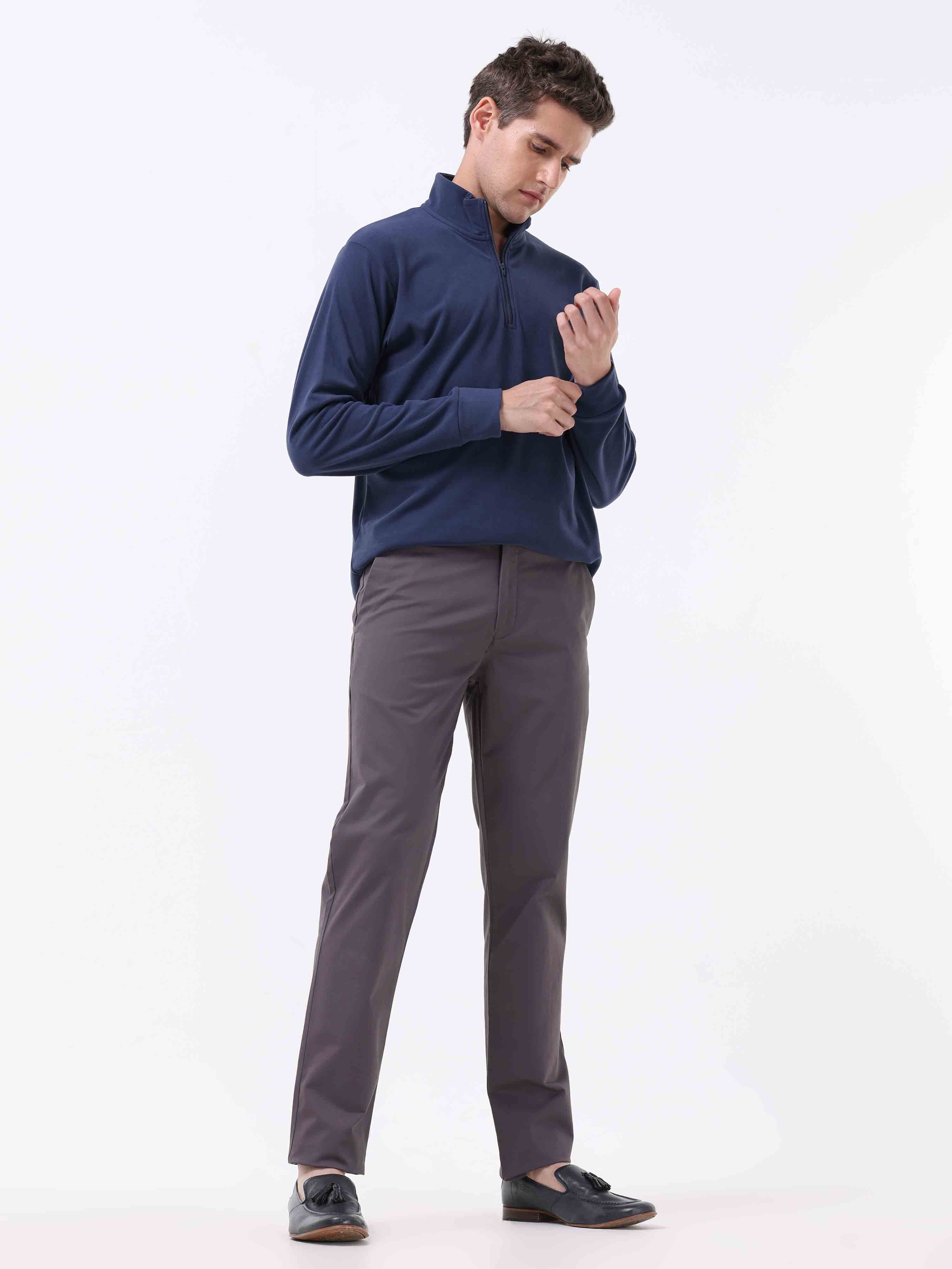 Semi Liquid Statement Dark Grey Chino