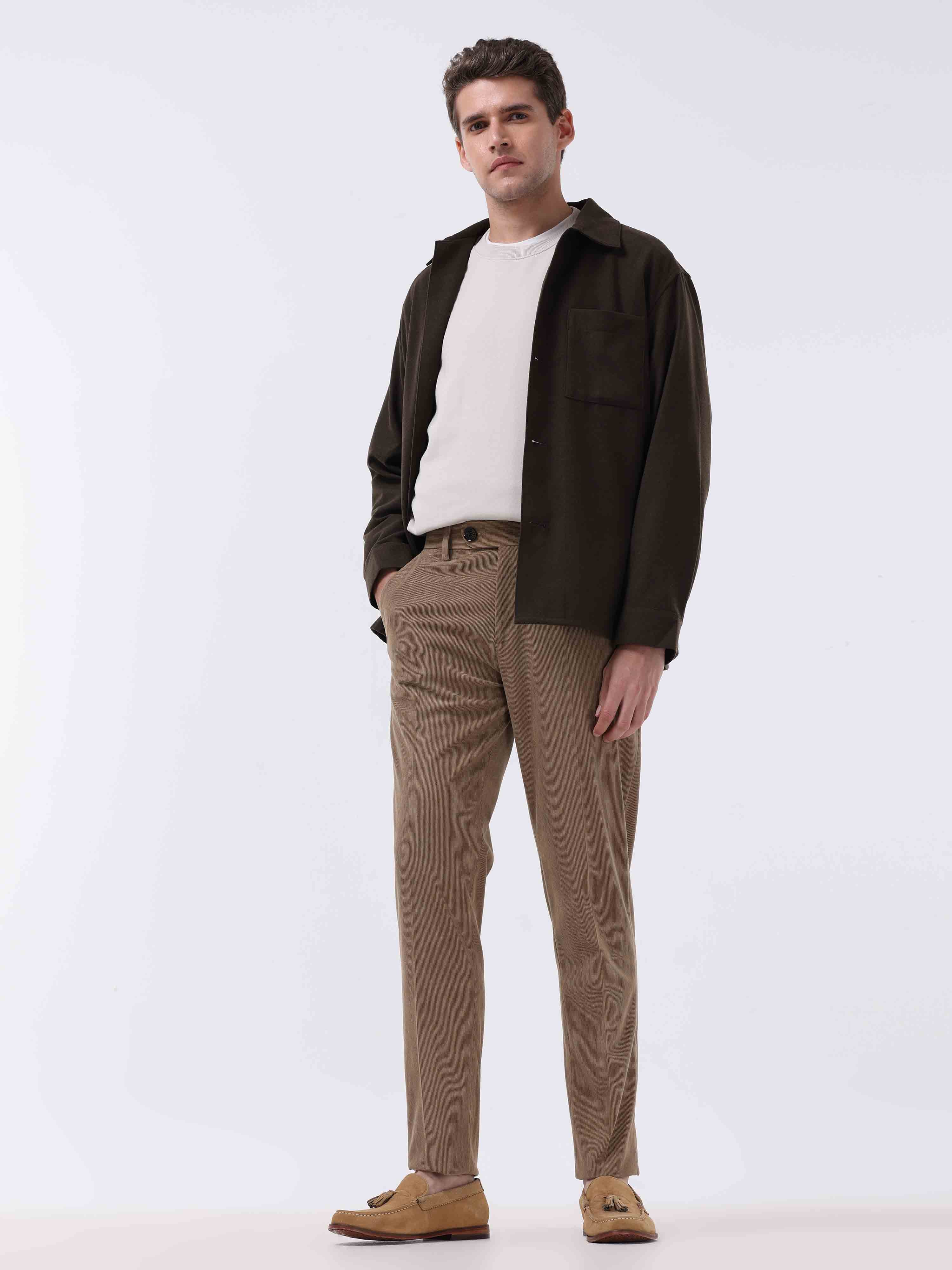 Statement Corduroy Khaki Pant