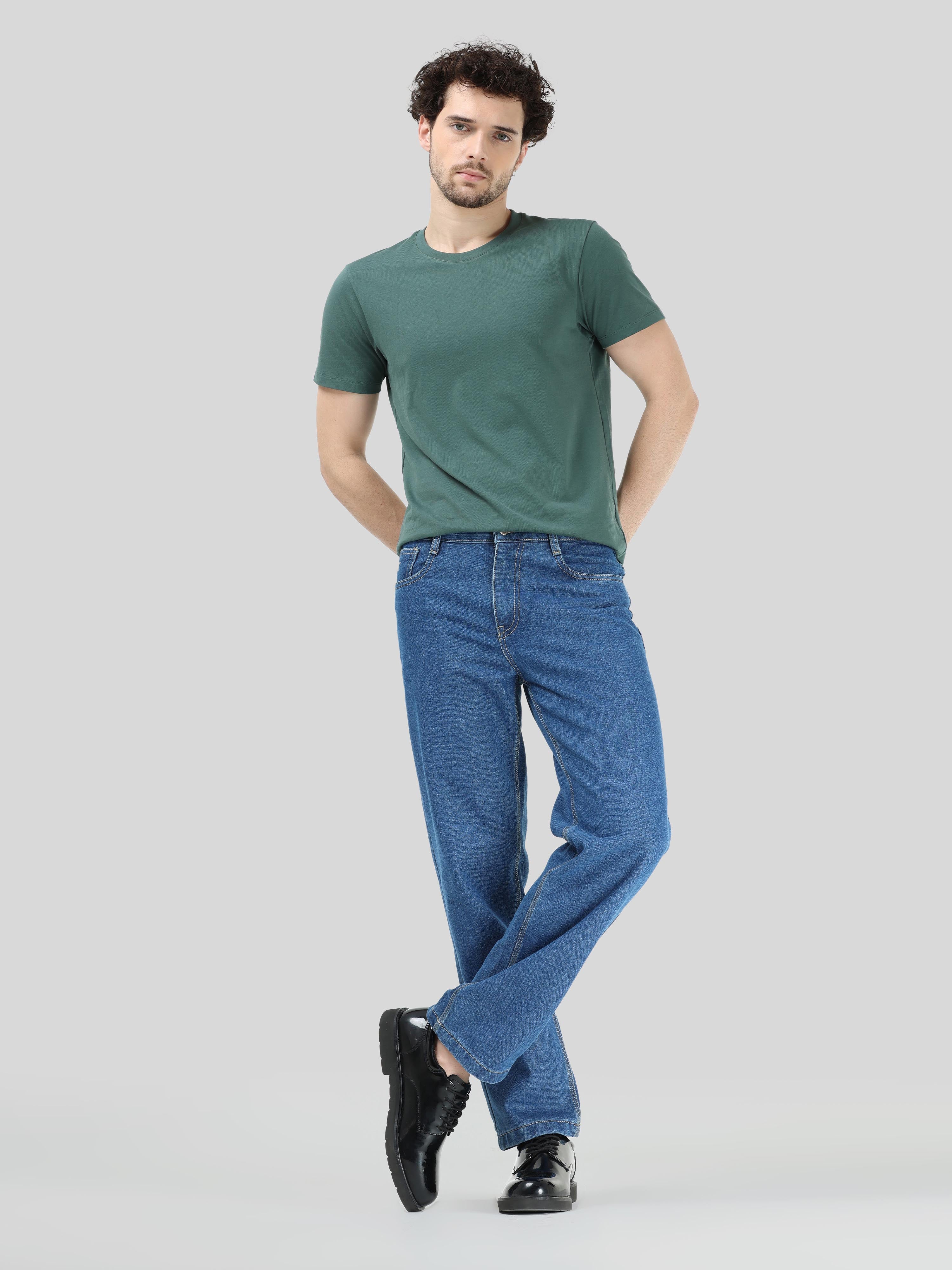 Mid Blue Bayoux Relaxed Fit Denim