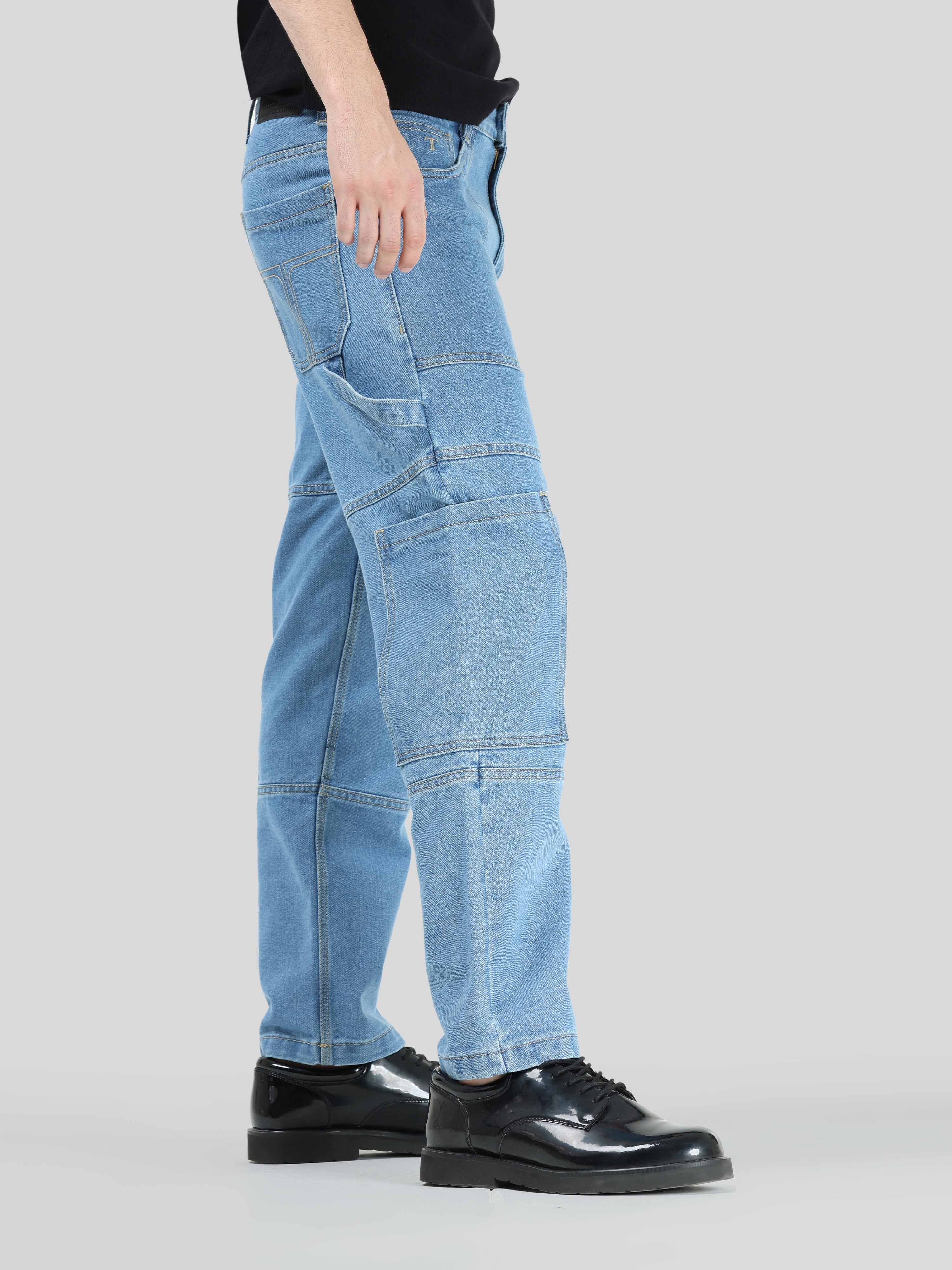 Plain Comfort Fit Men Denim Cargo Jeans, Blue at Rs 1096/piece in
