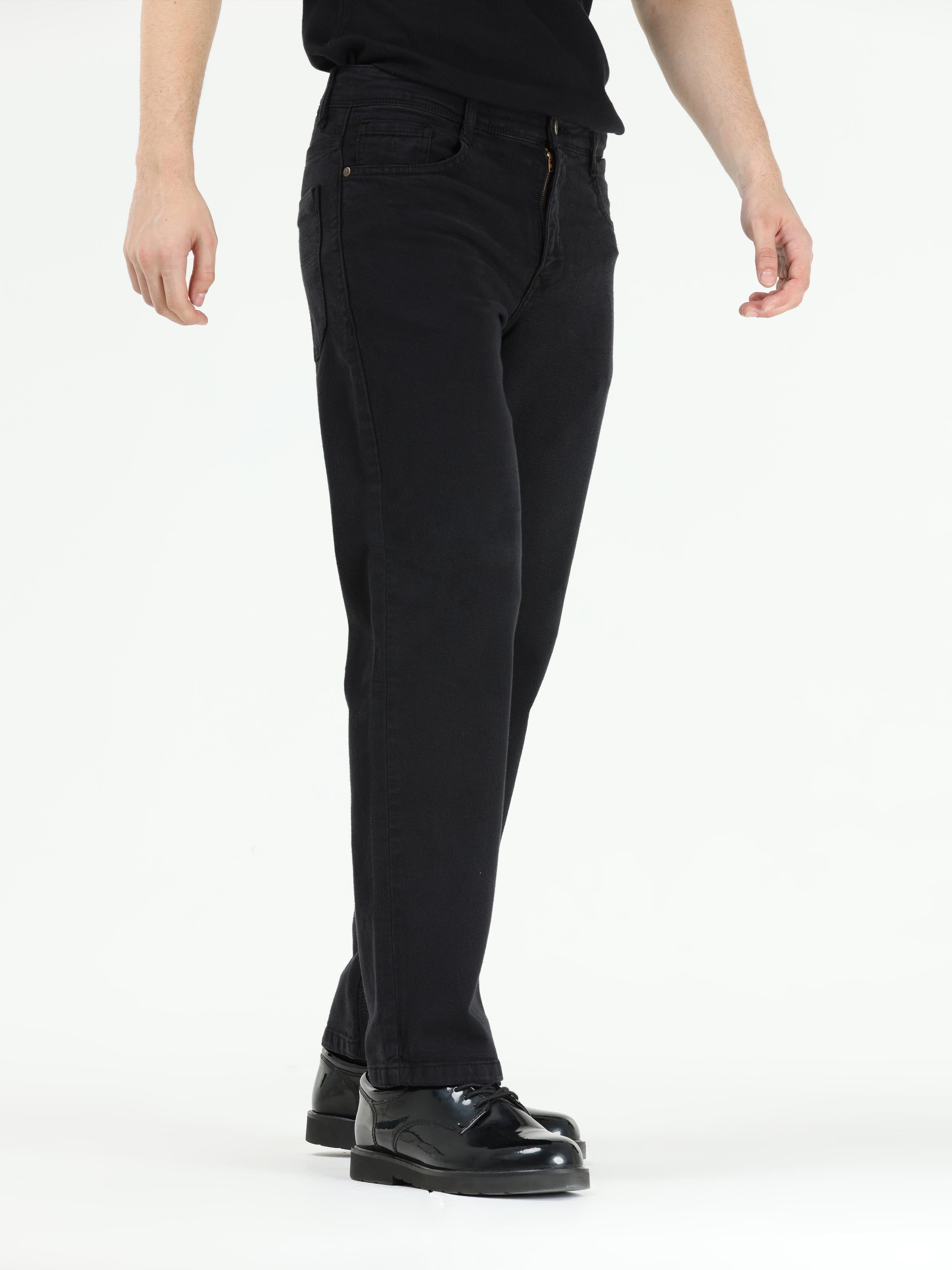 Vintage Relaxed Fit Black Cotton Denim