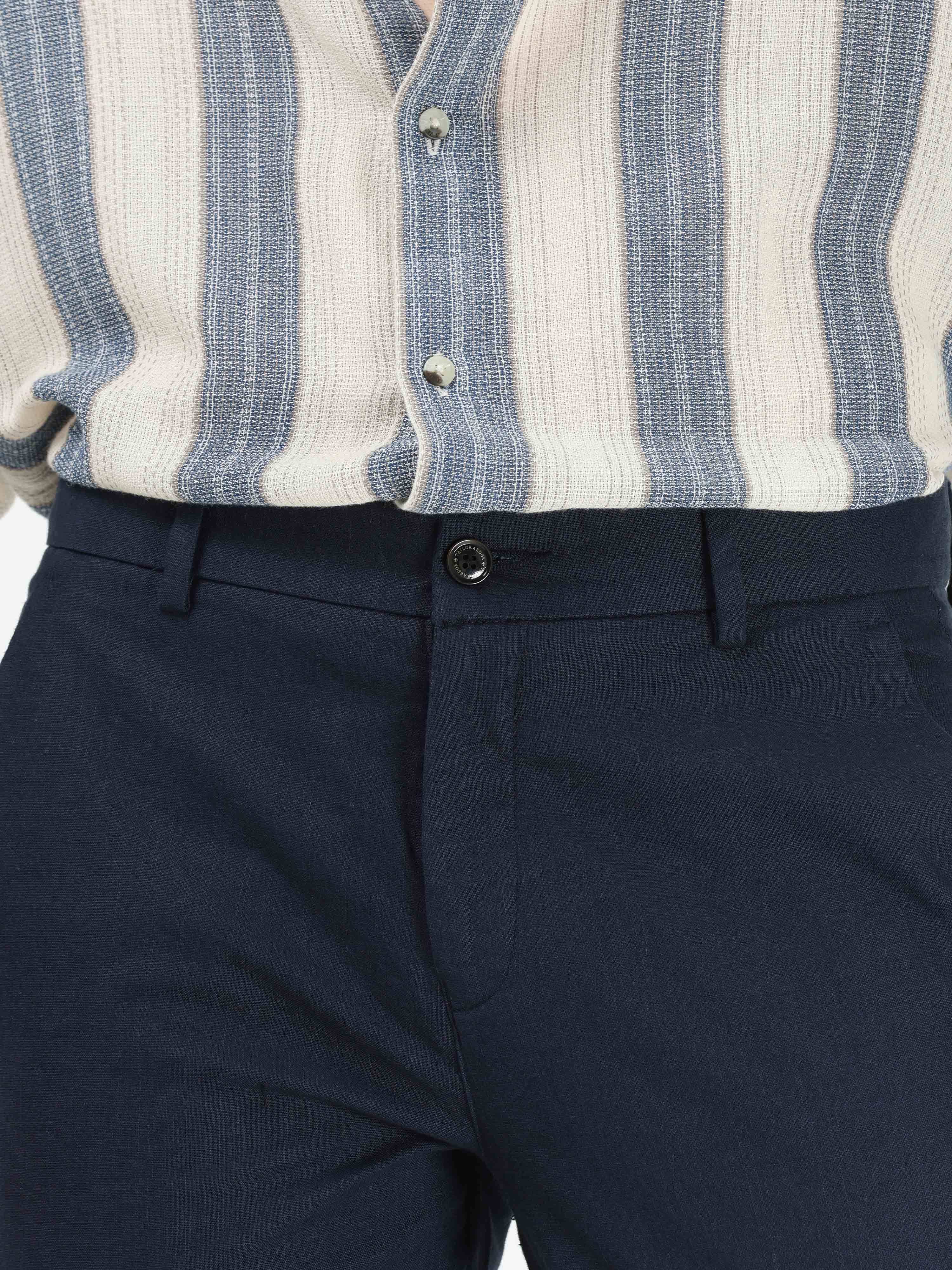 Timeless Cotton Navy Linen Chino