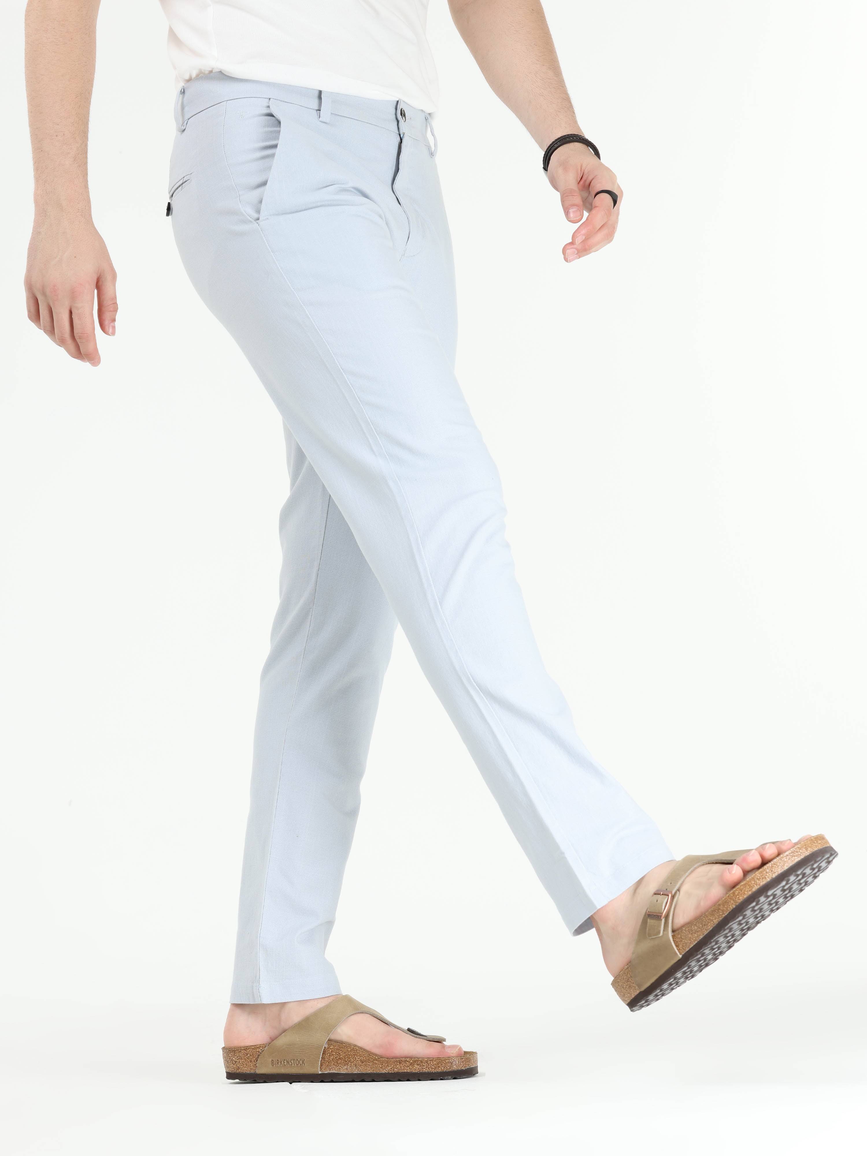 Timeless Cotton Sky Blue Linen Chino