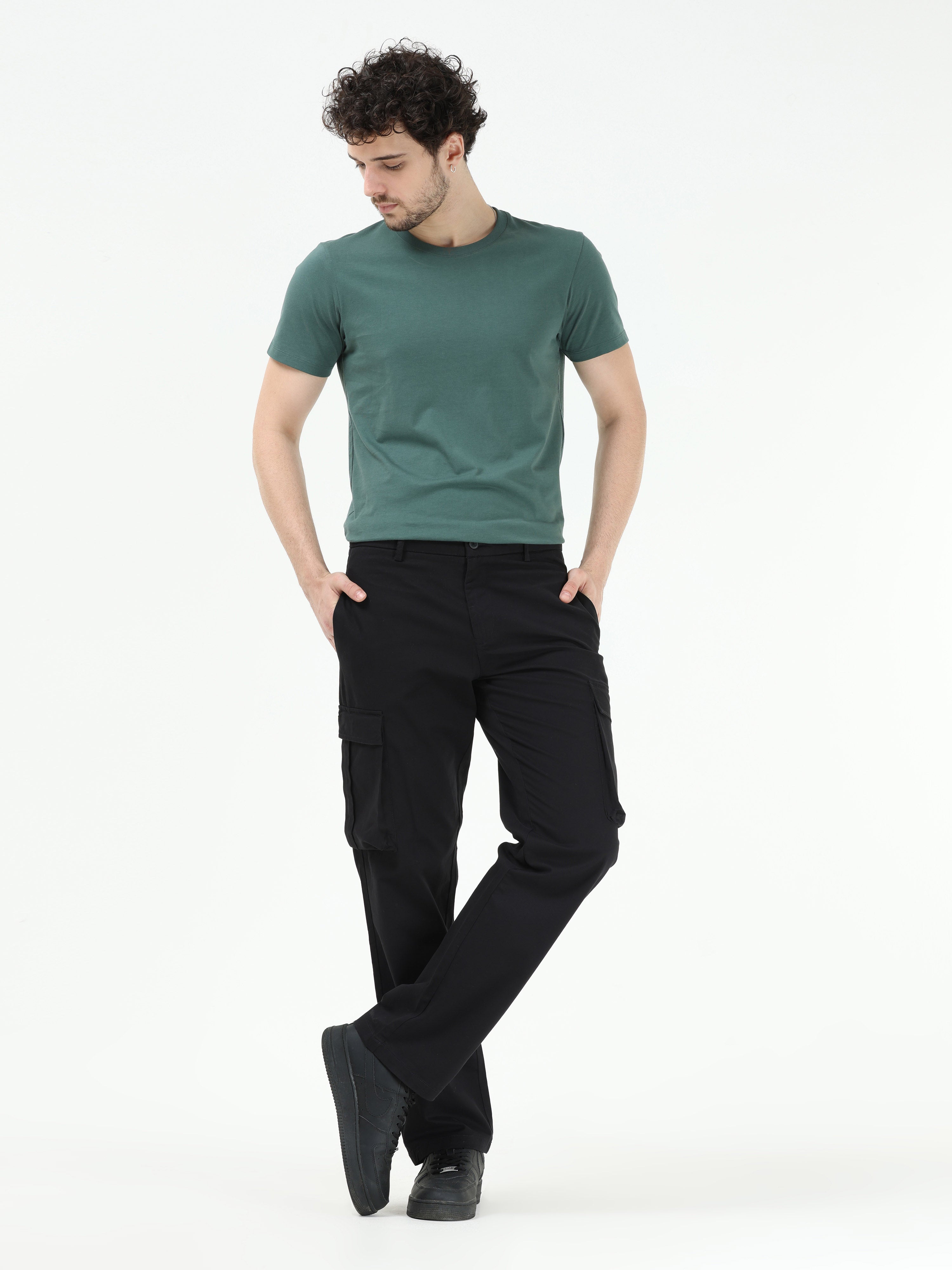 Finest Twill Black Baggy Fit Cargo