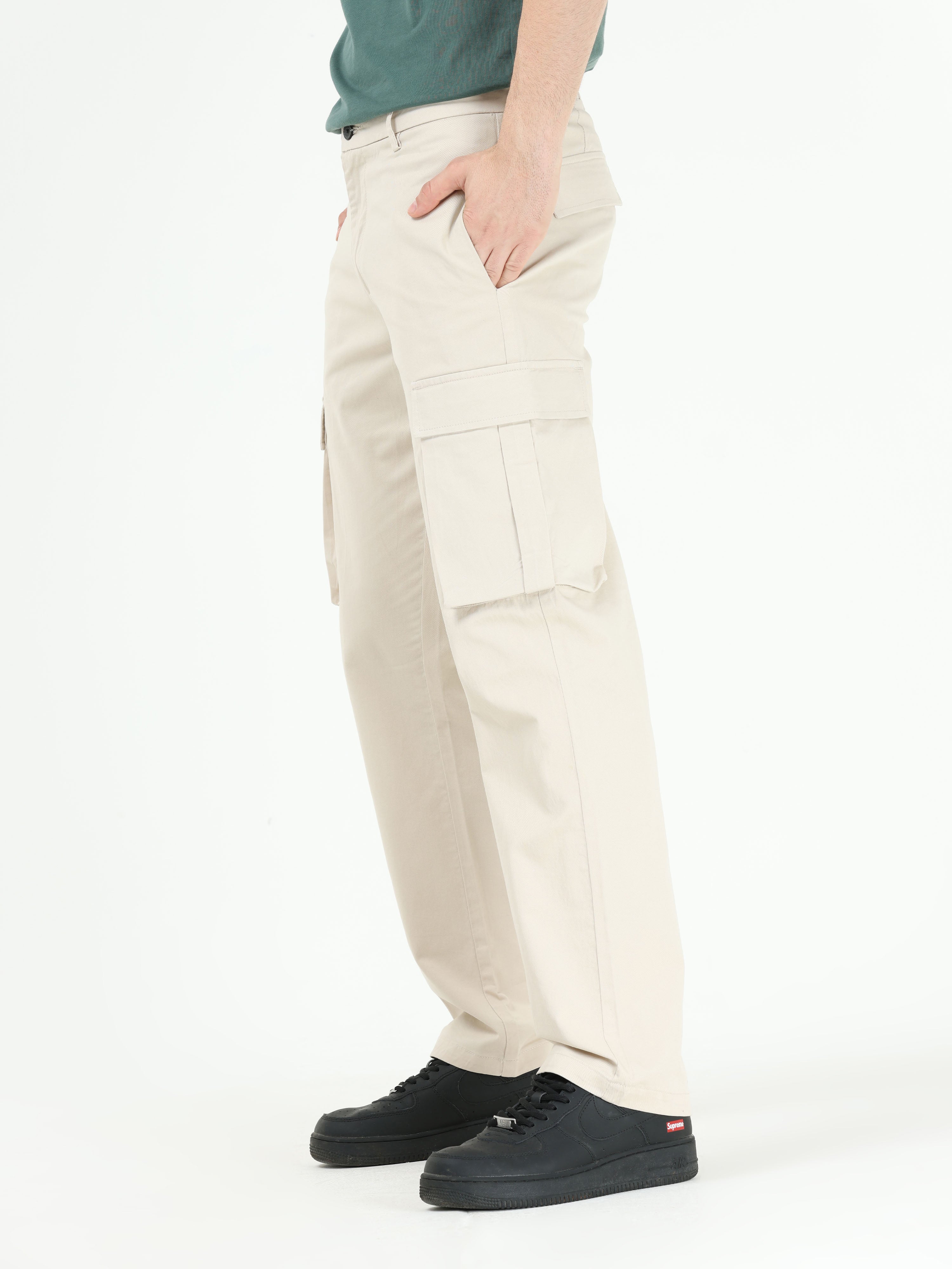 Navy Blue Men's Latest Cotton Cargo Pant with Six Pockets – 7 Man