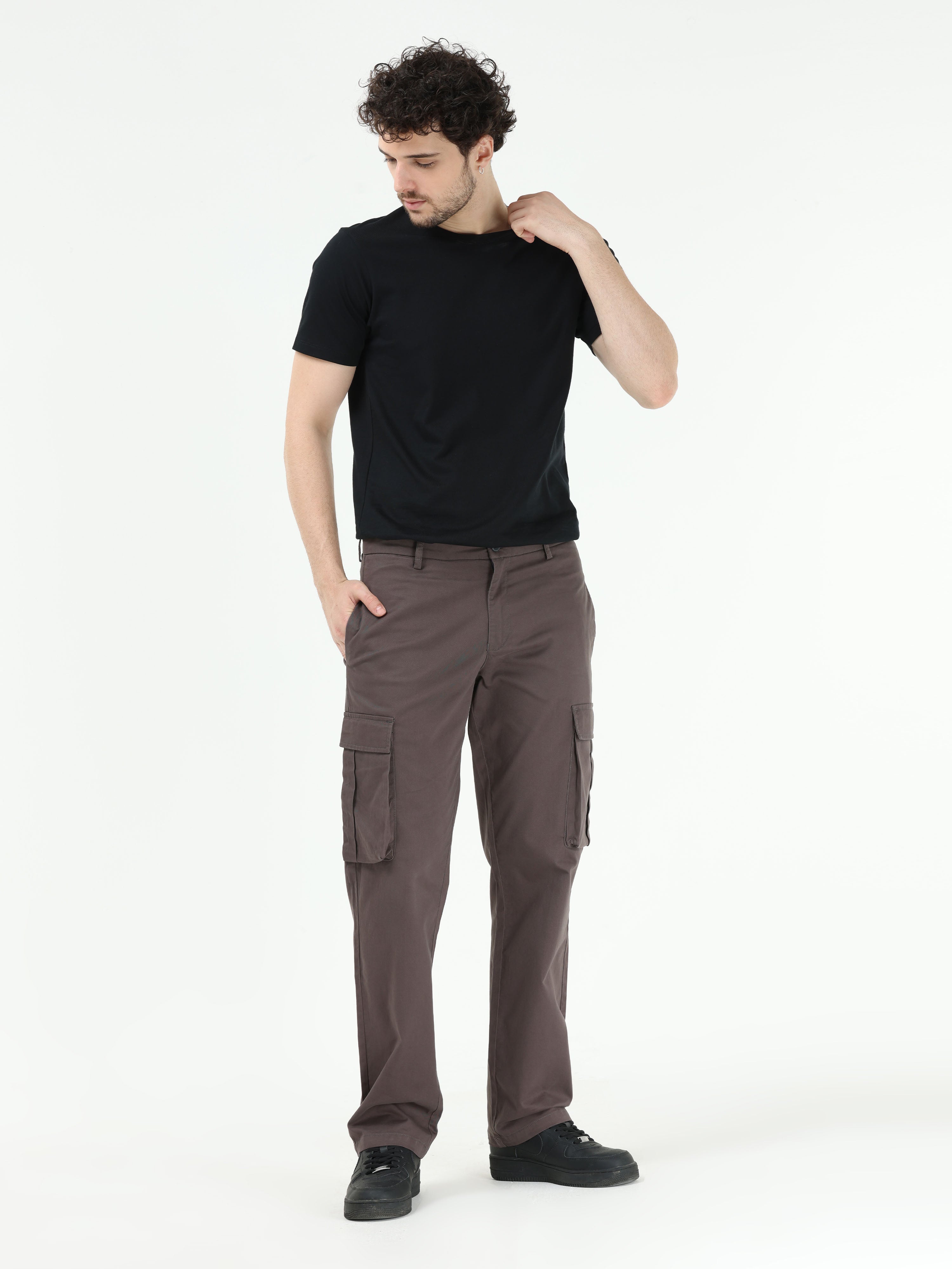 Finest Twill Dark Grey Baggy Fit Cargo