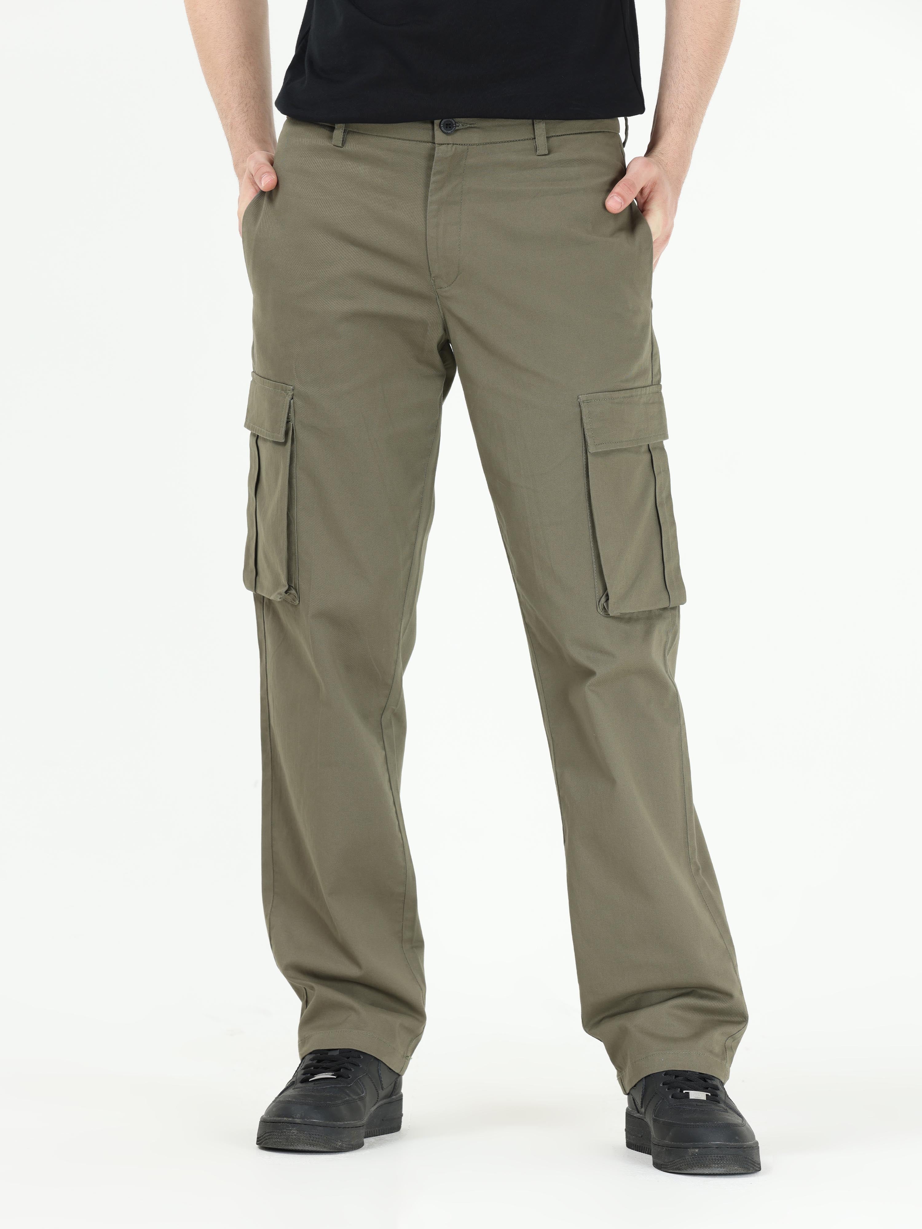 Finest Twill Olive Baggy Fit Cargo