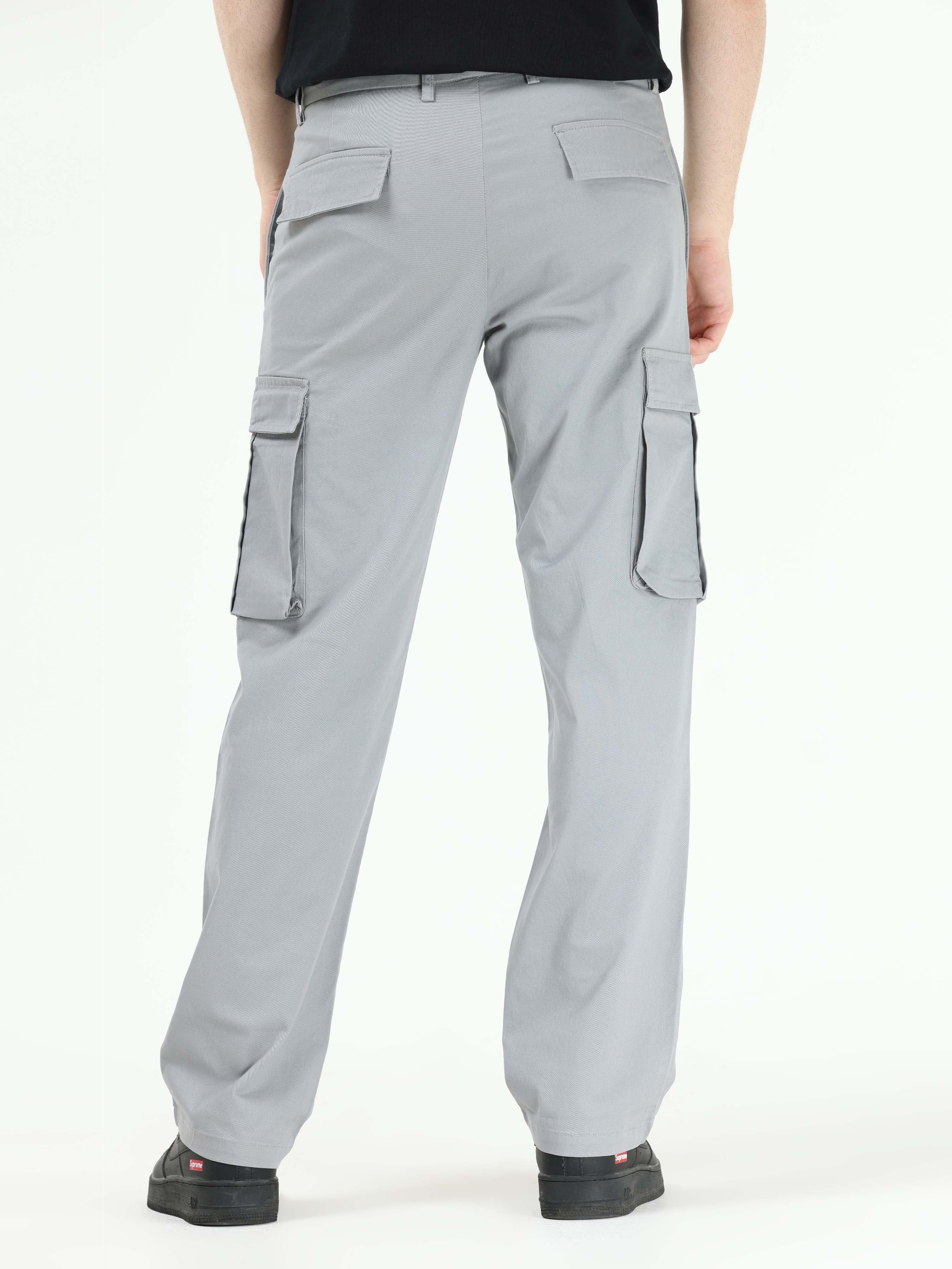 Finest Twill Light Grey Baggy Fit Cargo