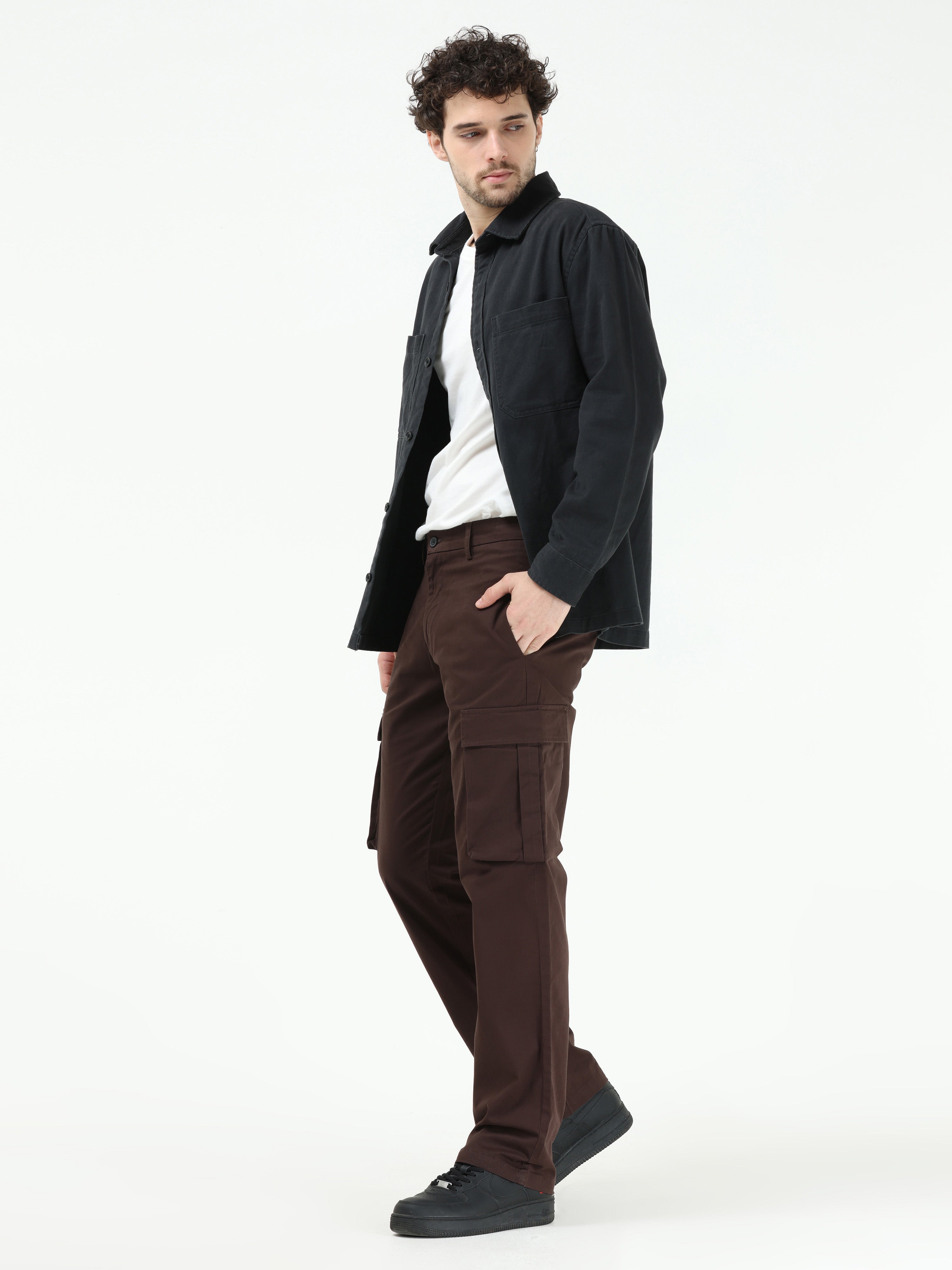 Finest Twill Brown Baggy Fit Cargo