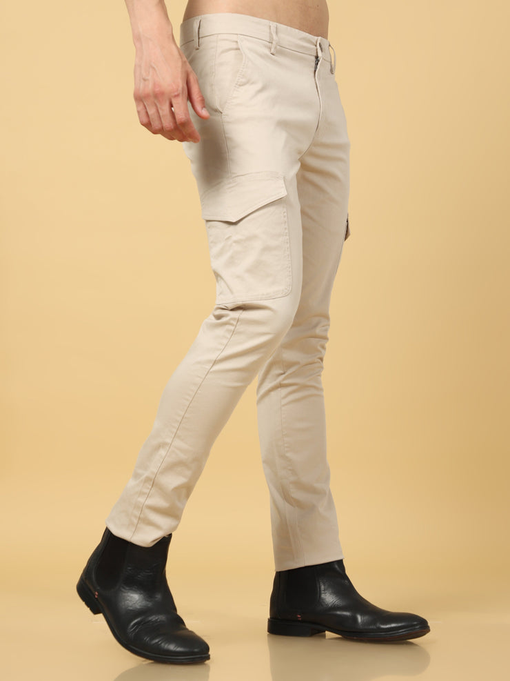 Basic Beige Slim Fit Cargo
