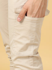 Basic Beige Slim Fit Cargo