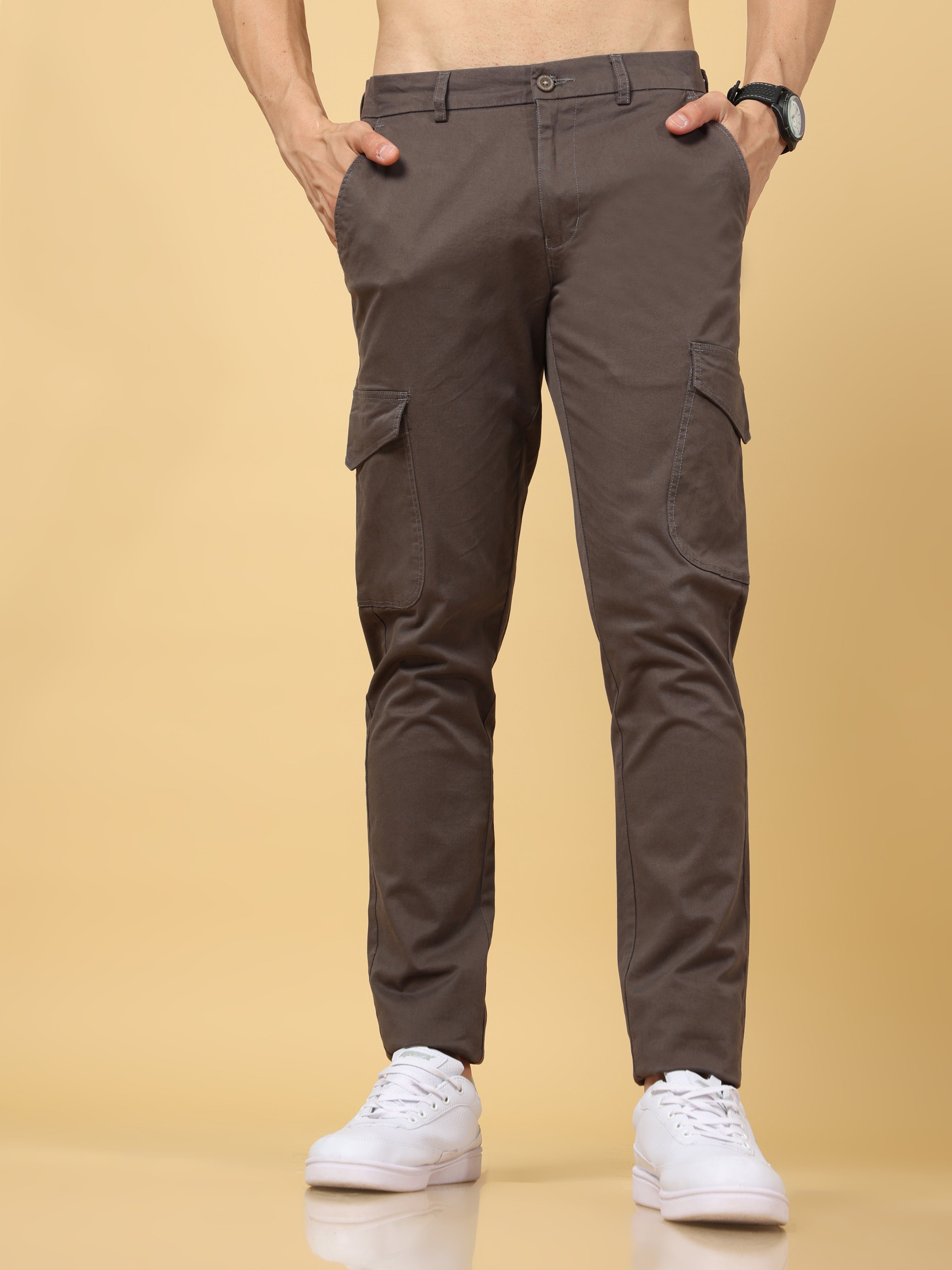 ASOS DESIGN tapered cargo pants in light brown with toggles - ShopStyle  Chinos & Khakis
