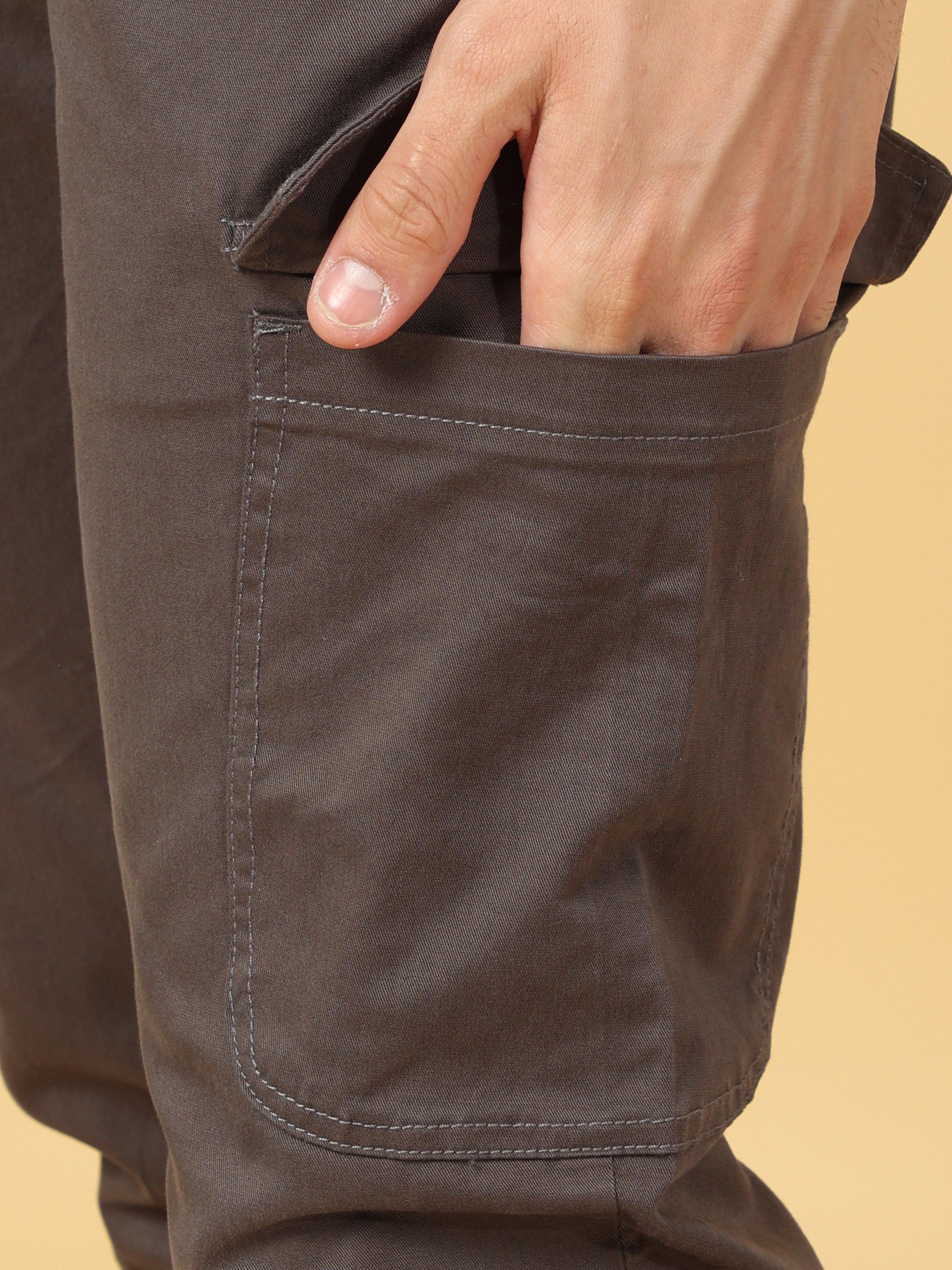 Basic Dark Grey Slim Fit Cargo