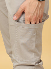 Basic Light Grey Slim Fit Cargo