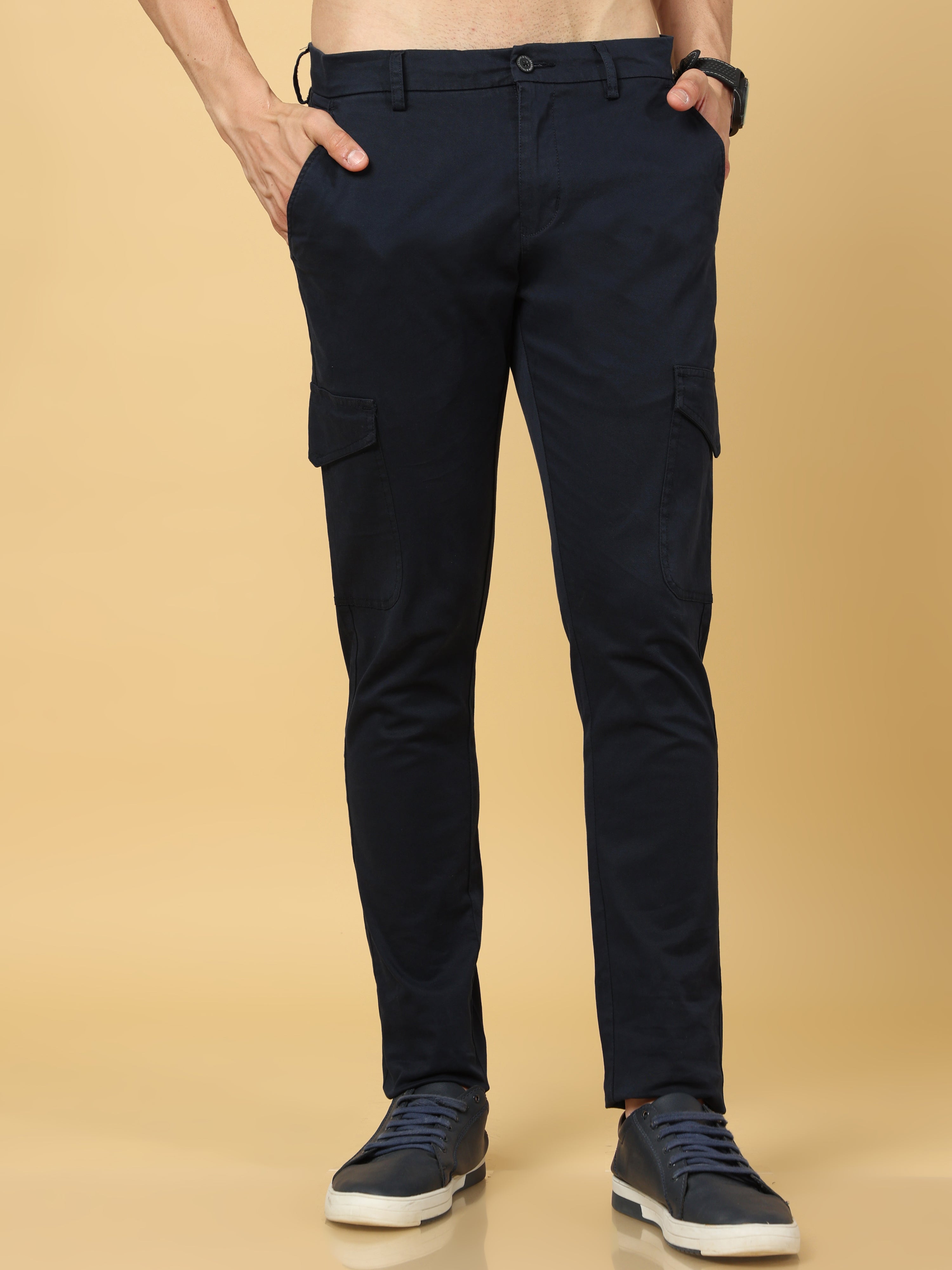 Basic Navy Slim Fit Cargo