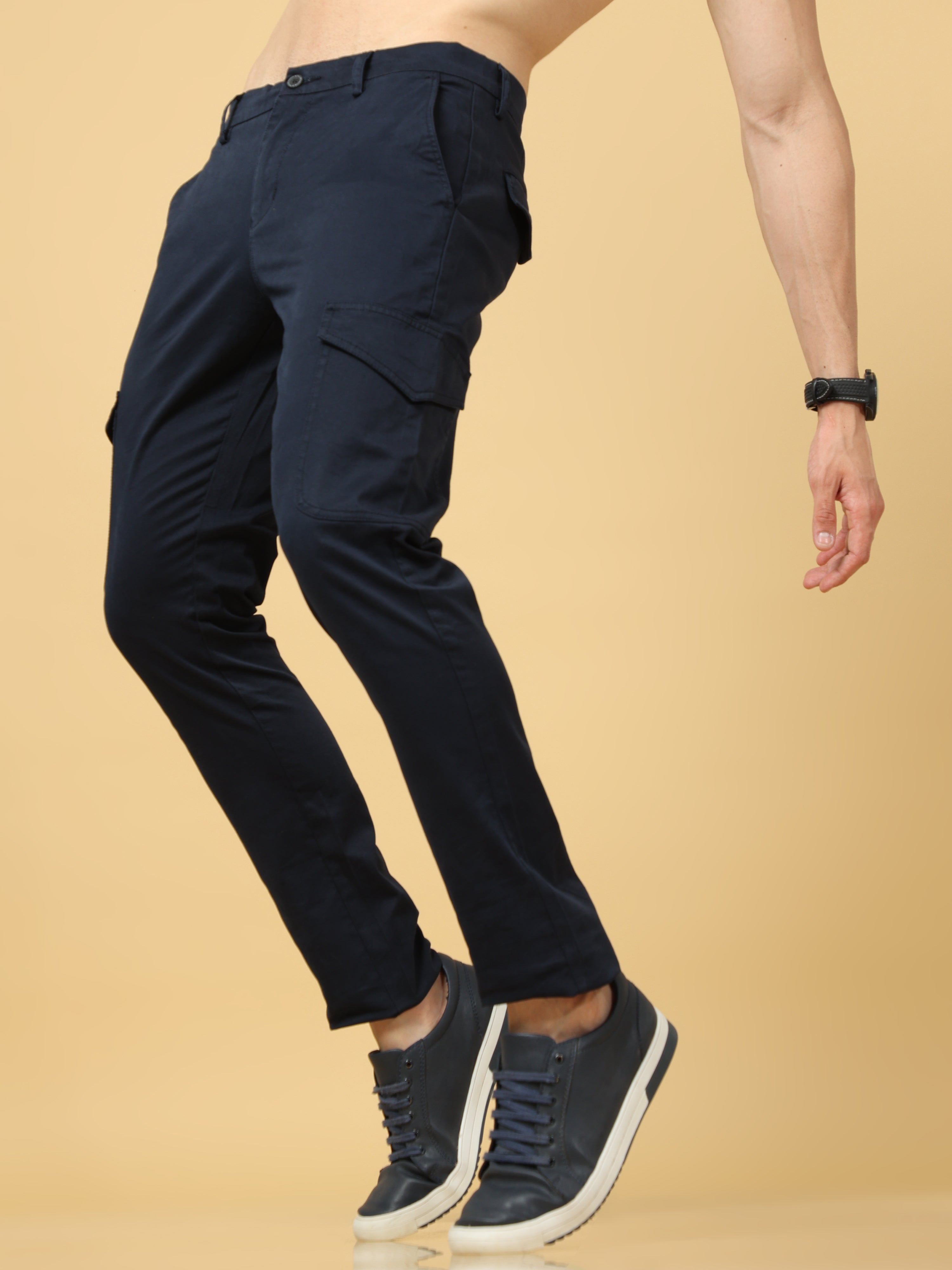 Basic Navy Slim Fit Cargo