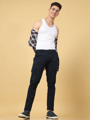 Basic Navy Slim Fit Cargo