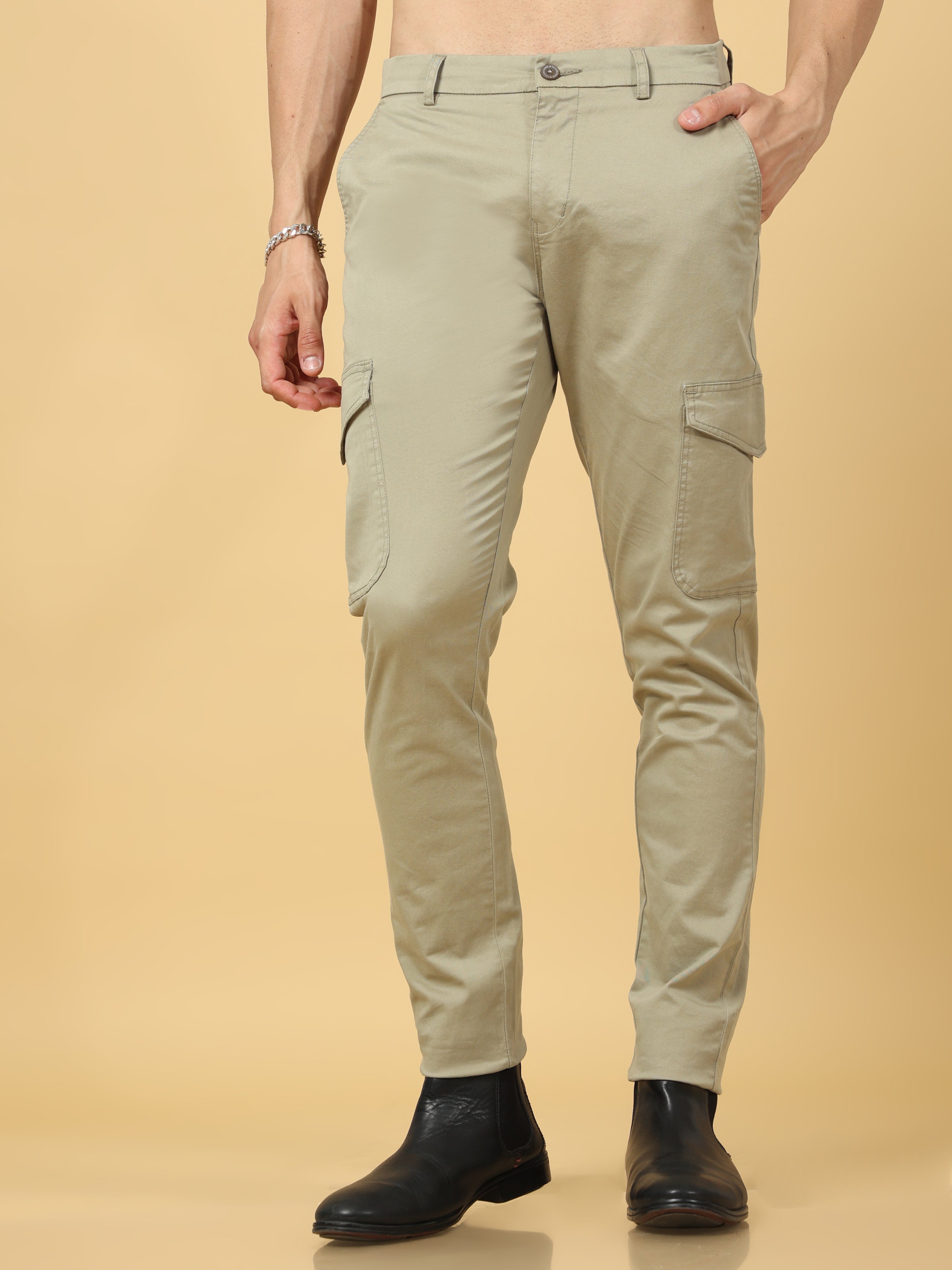 Buy CALVIN KLEIN JEANS Green Mens 4 Pocket Solid Casual Trousers | Shoppers  Stop
