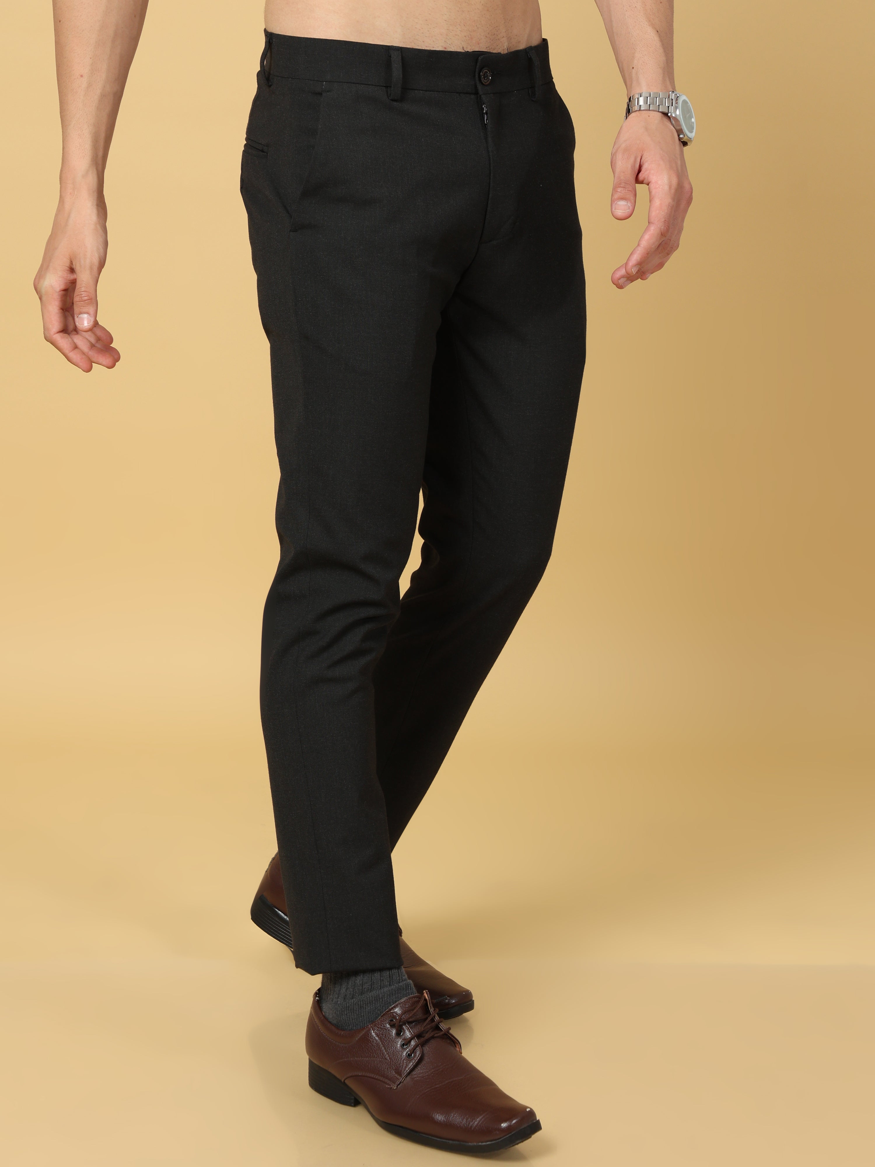 Style Hook Polyster Blend Formal Trousers For Man regular fit |formal pants  black colour |