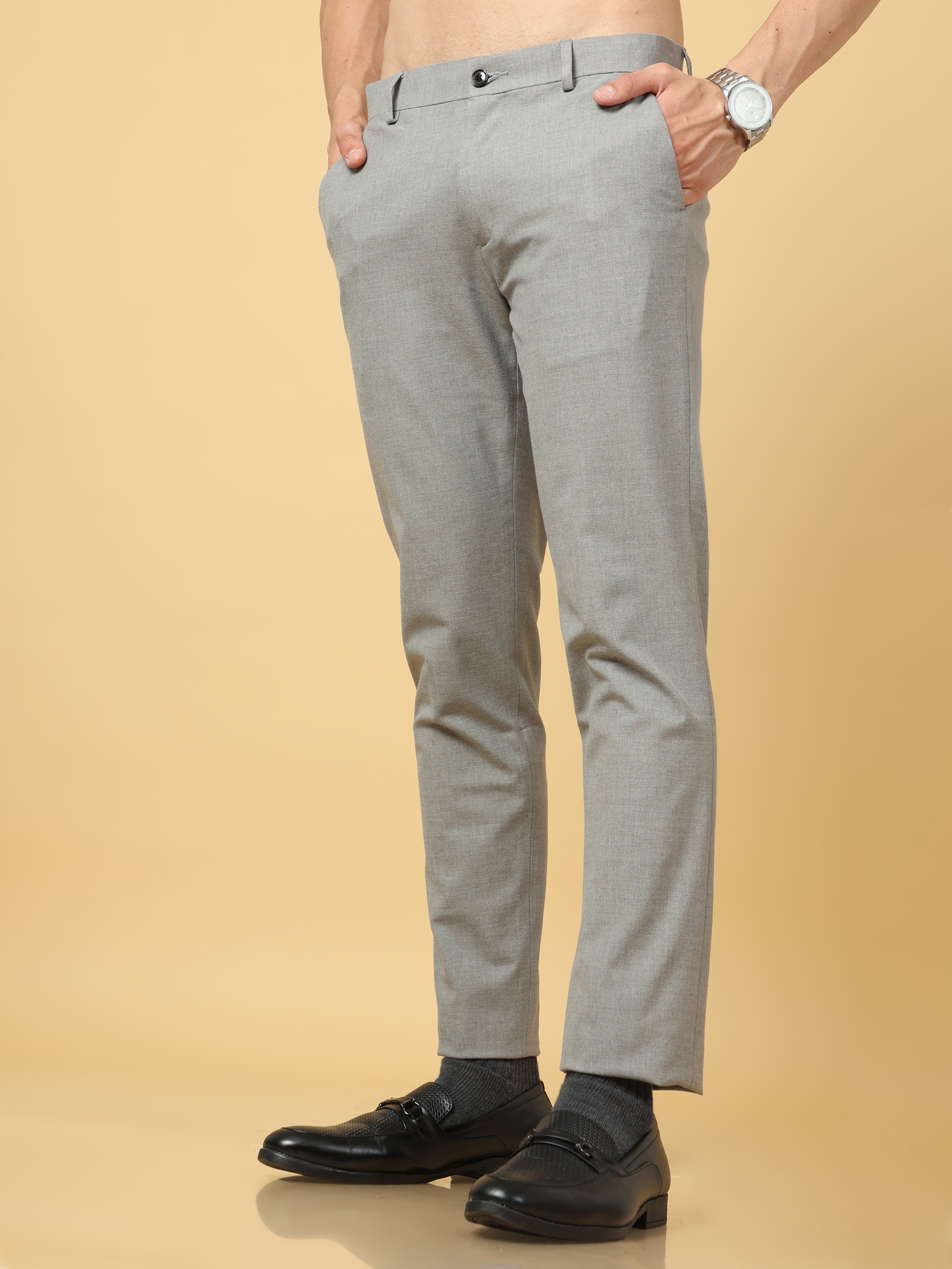 Essential Light Grey Sleek Formal Trouser