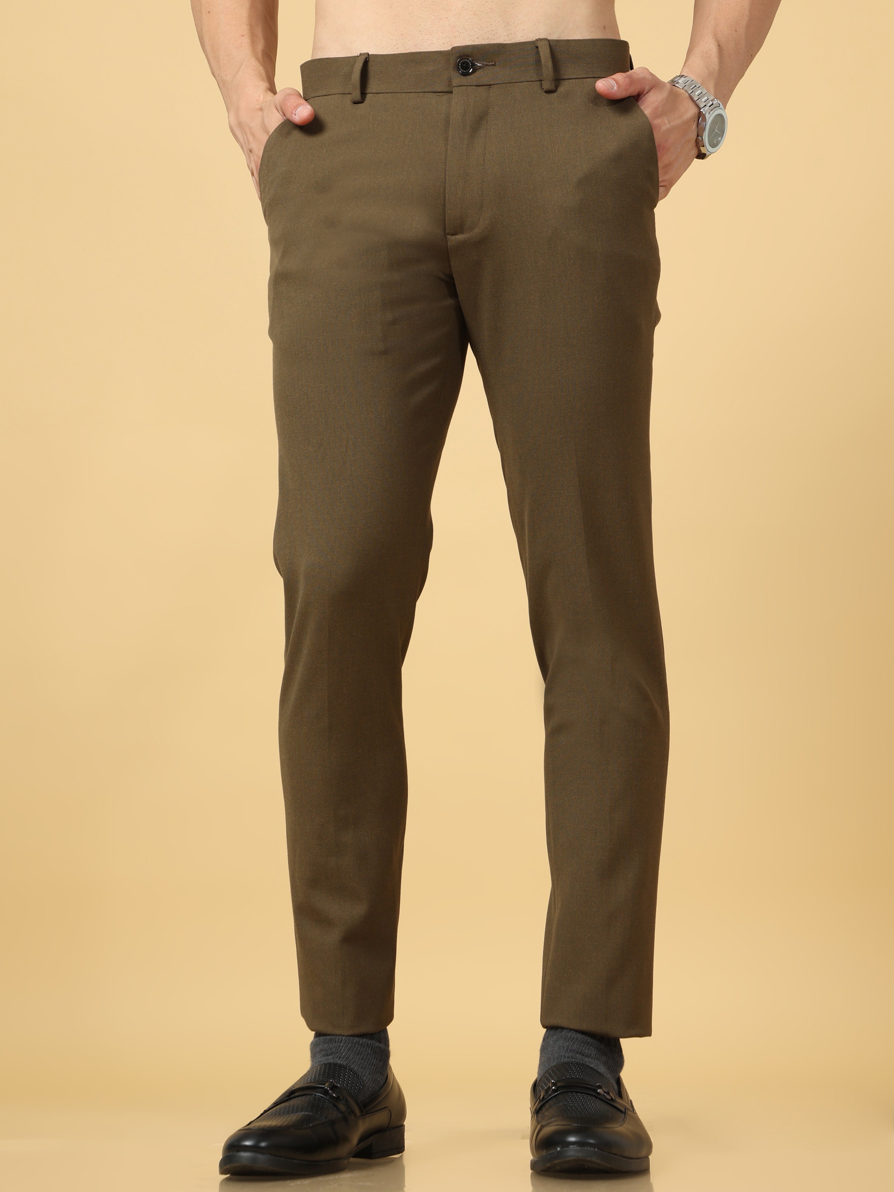 Essential Dark Olive Sleek Formal Trouser