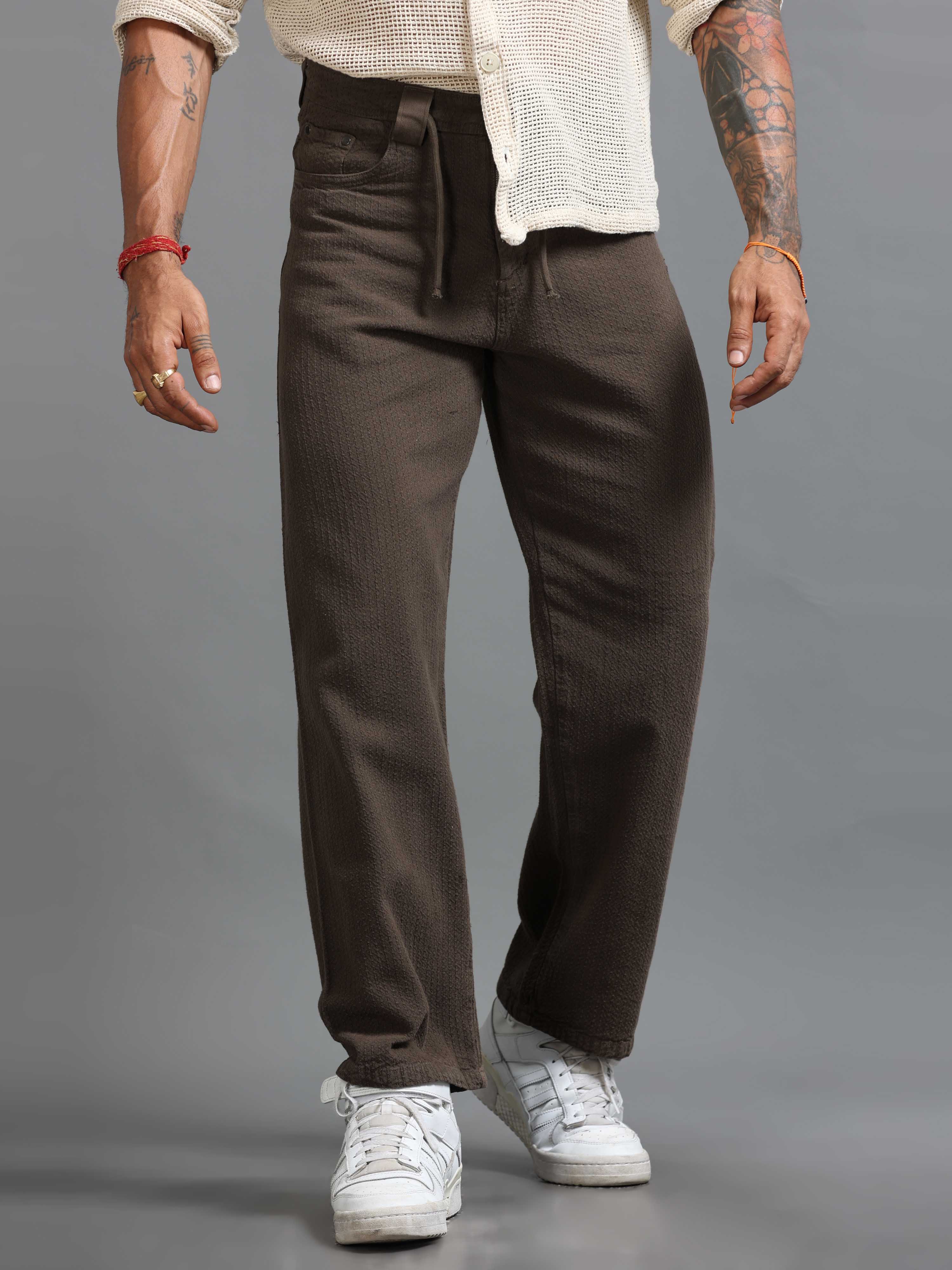 Weavon Relaxed Trouser In Brown
