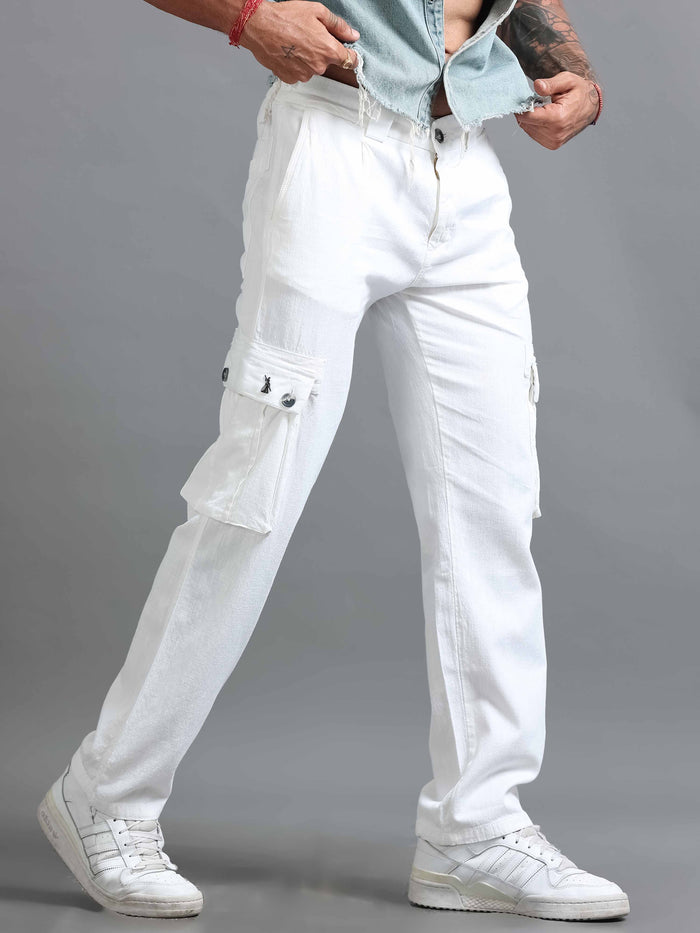 Nomade Utility Linen Cargo In White