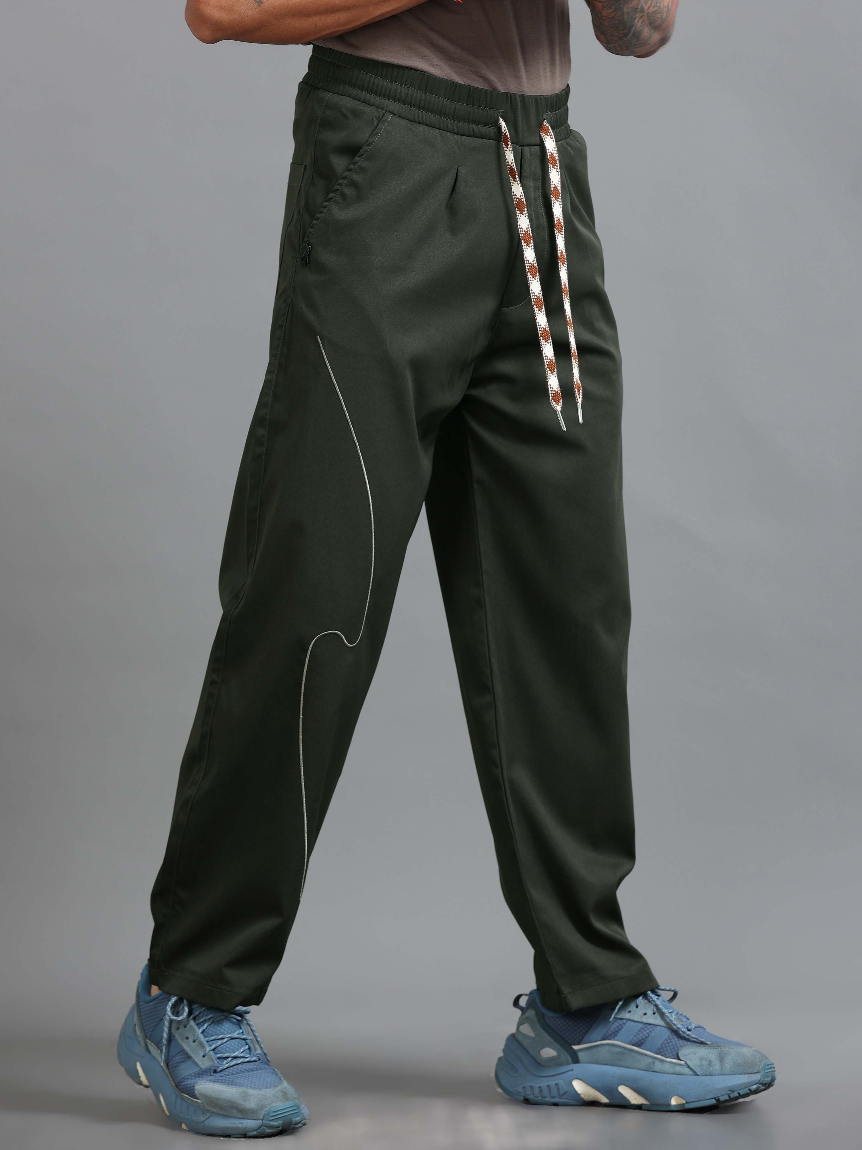 Flowstate Relaxed Trouser In Dark Olive