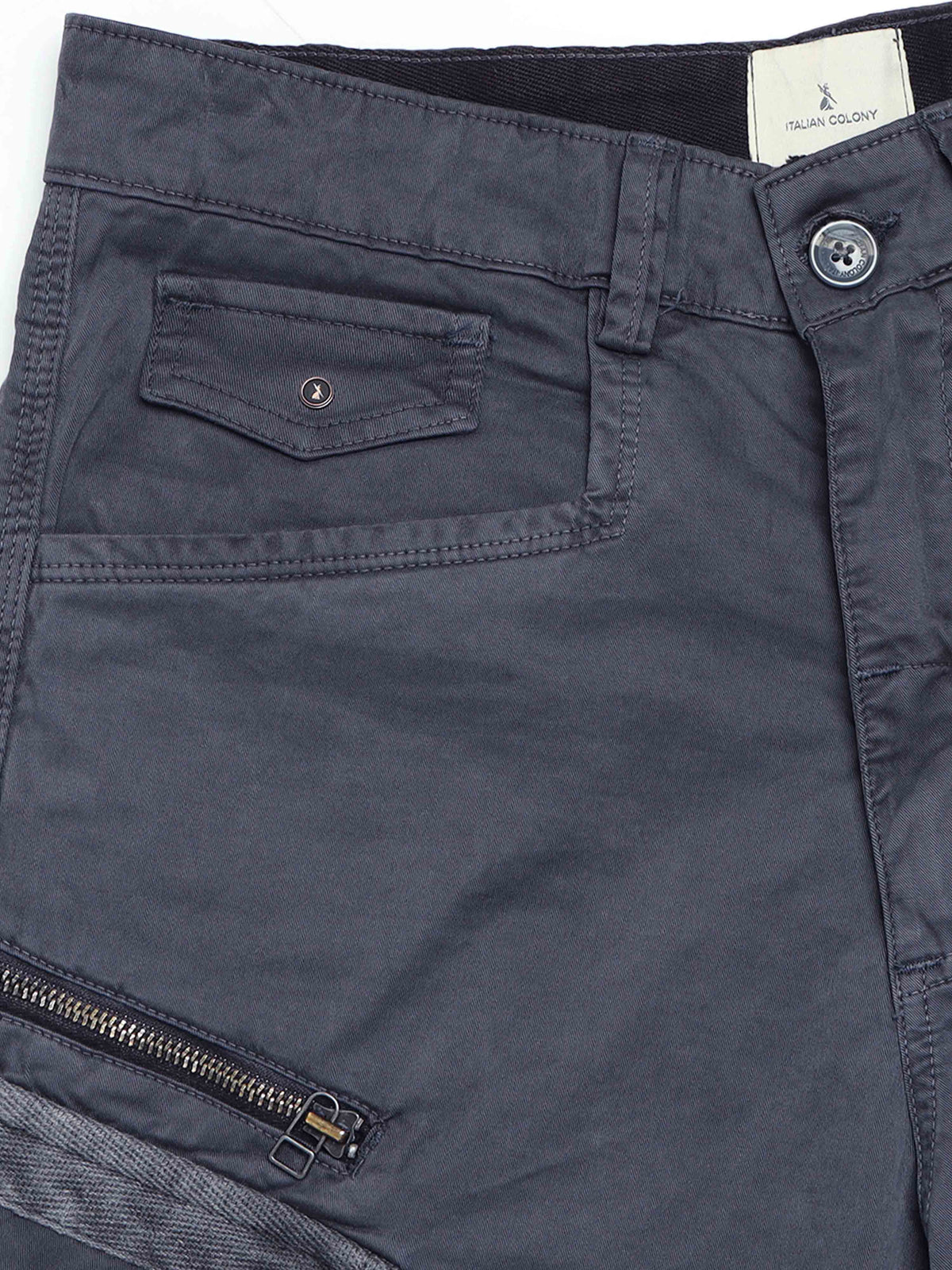 Rugged Zip Cargo Pants In Ash Blue