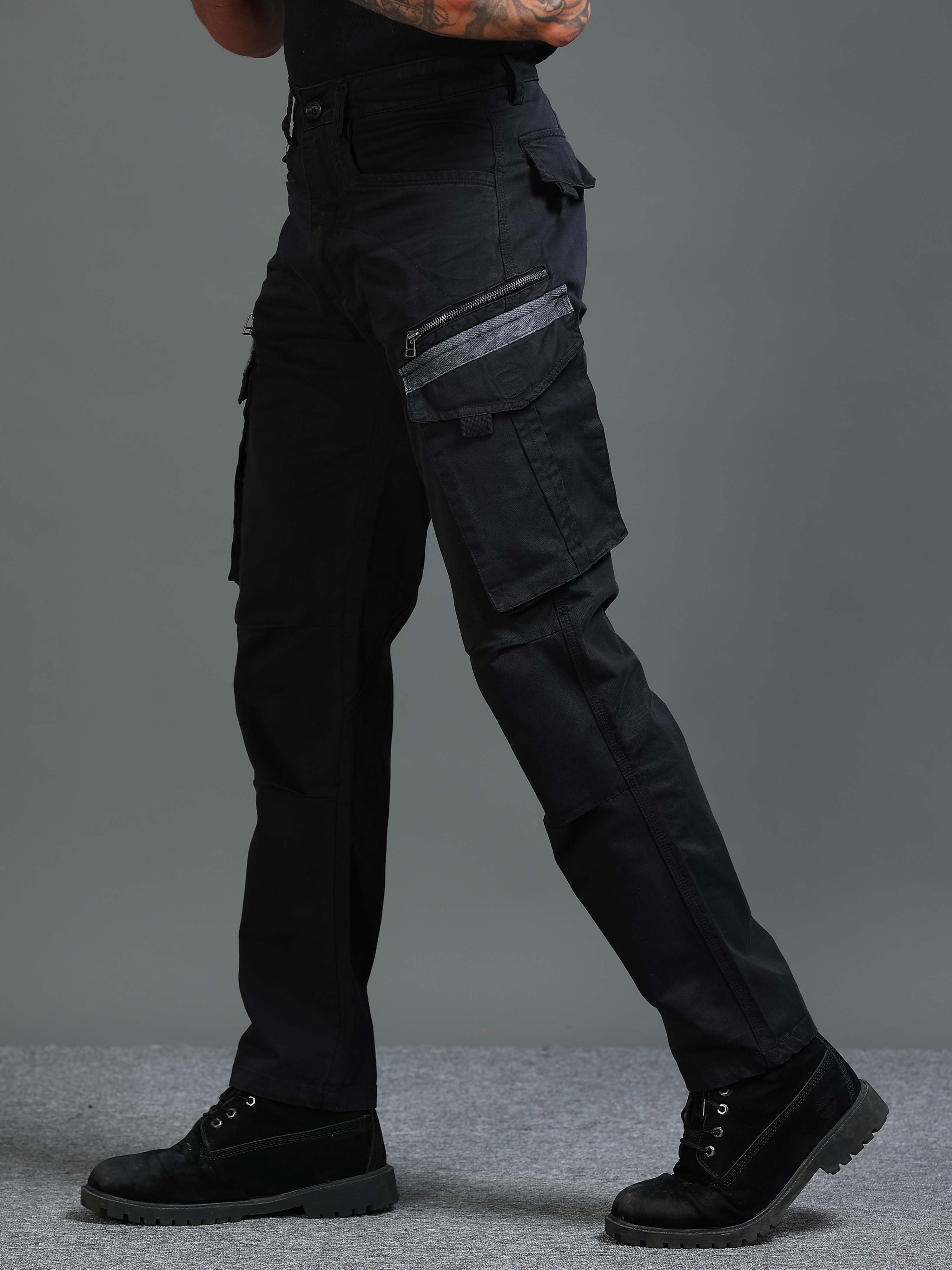 Rugged Zip Cargo Pant in Black (Taped Edition)