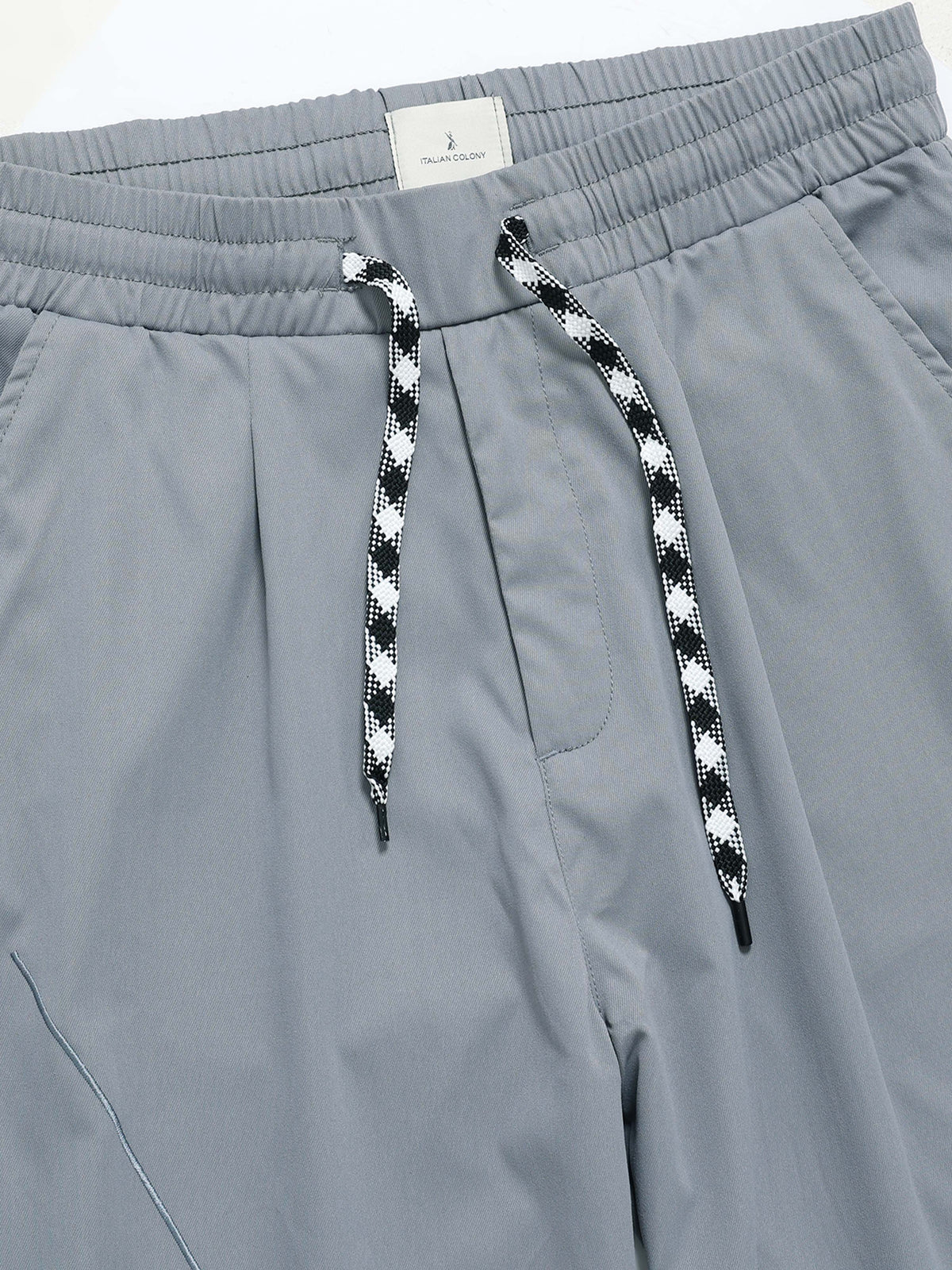 Light Grey Relaxed Fit Trousers for Men detail view - Flowstate Relaxed Trouser by Italian Colony