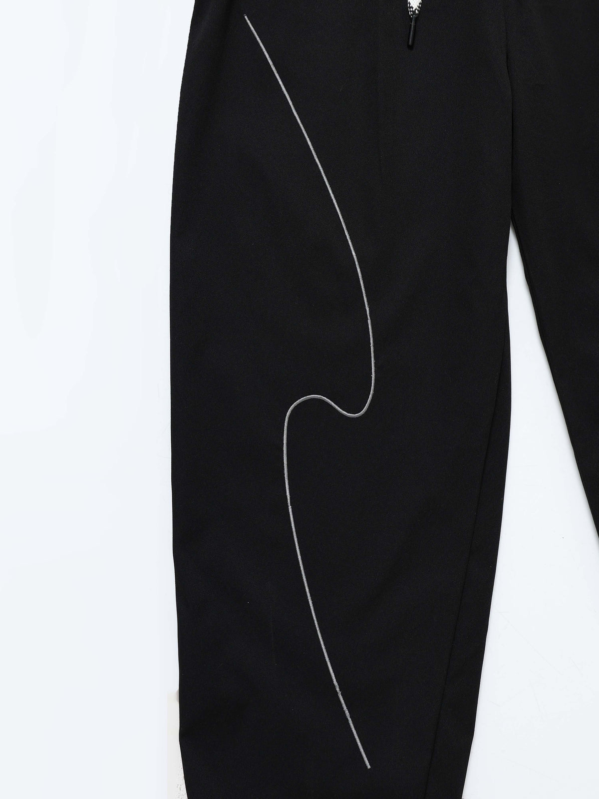 Black Relaxed Fit Trousers for Men detail view - Flowstate Relaxed Trouser by Italian Colony