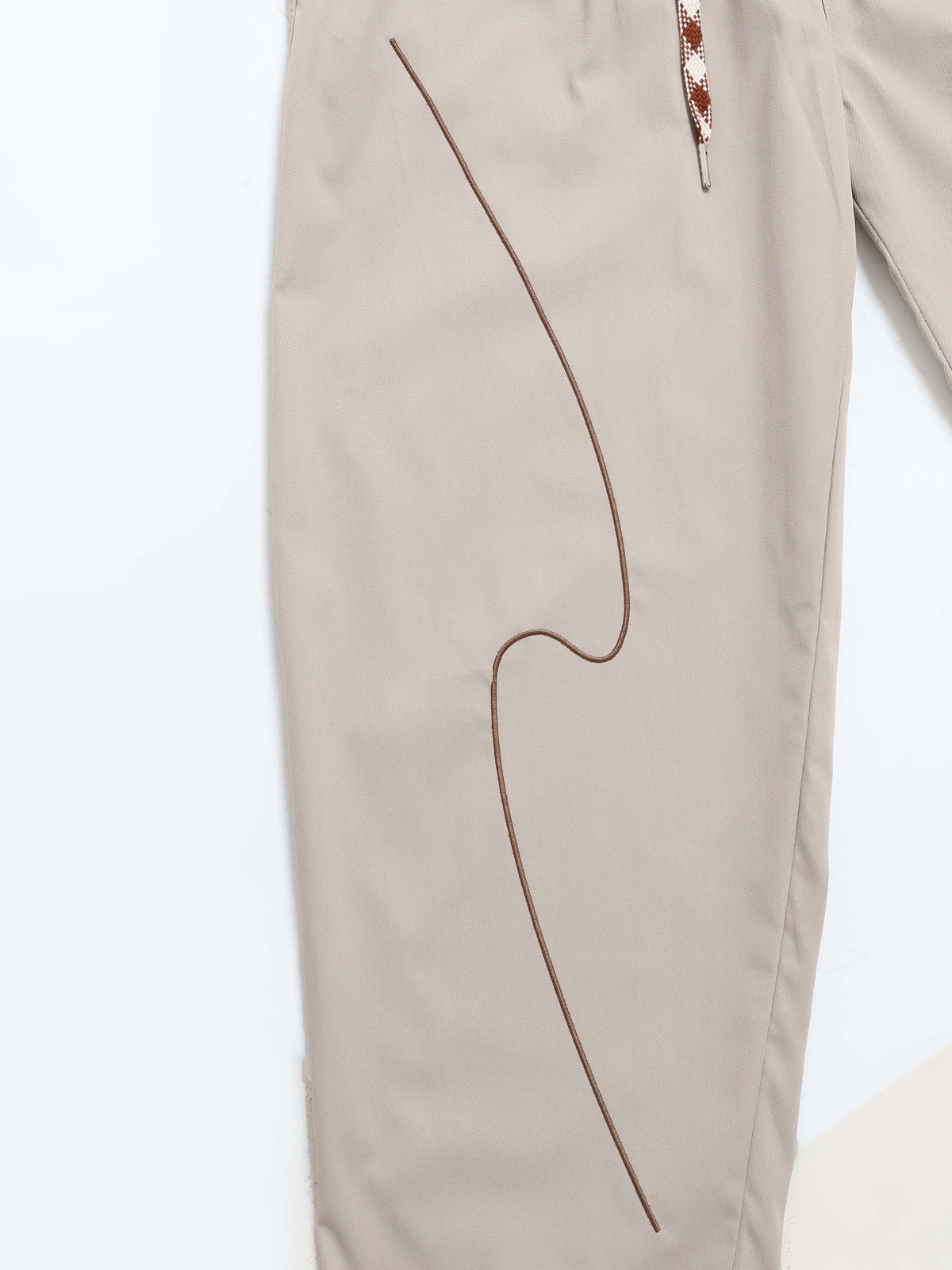 Cream Relaxed Fit Trousers for Men detail view - Flowstate Relaxed Trouser by Italian Colony
