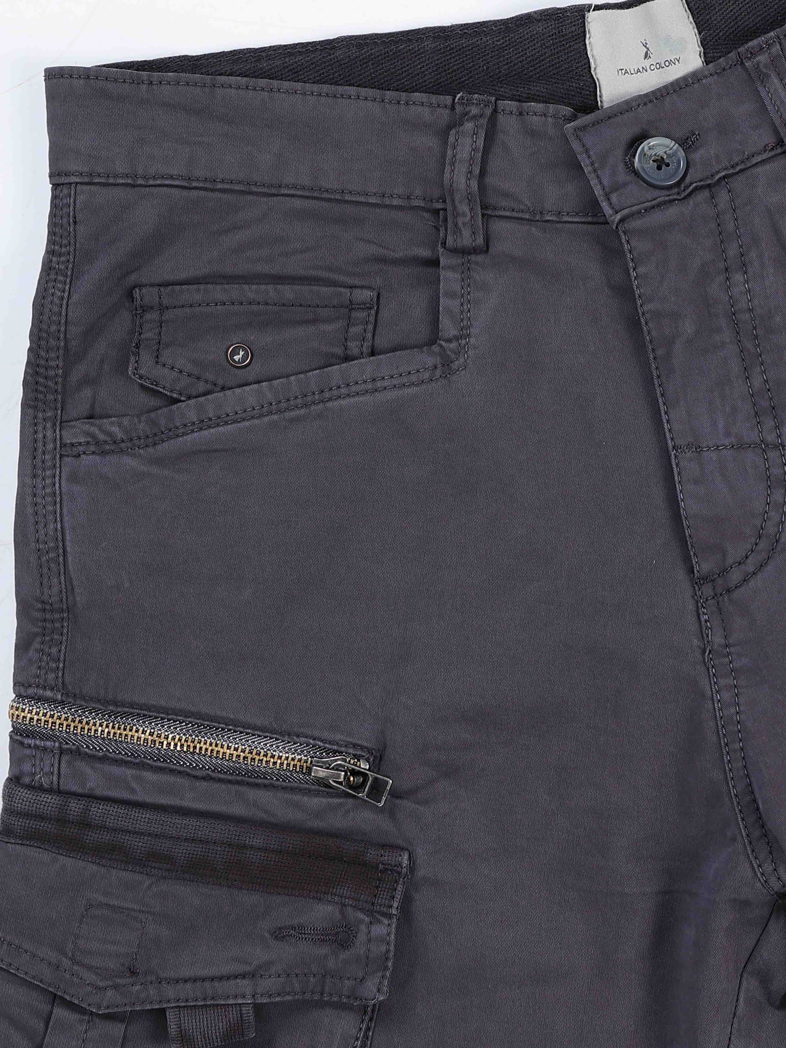 Rugged Zip Cargo Pants In Ash Blue