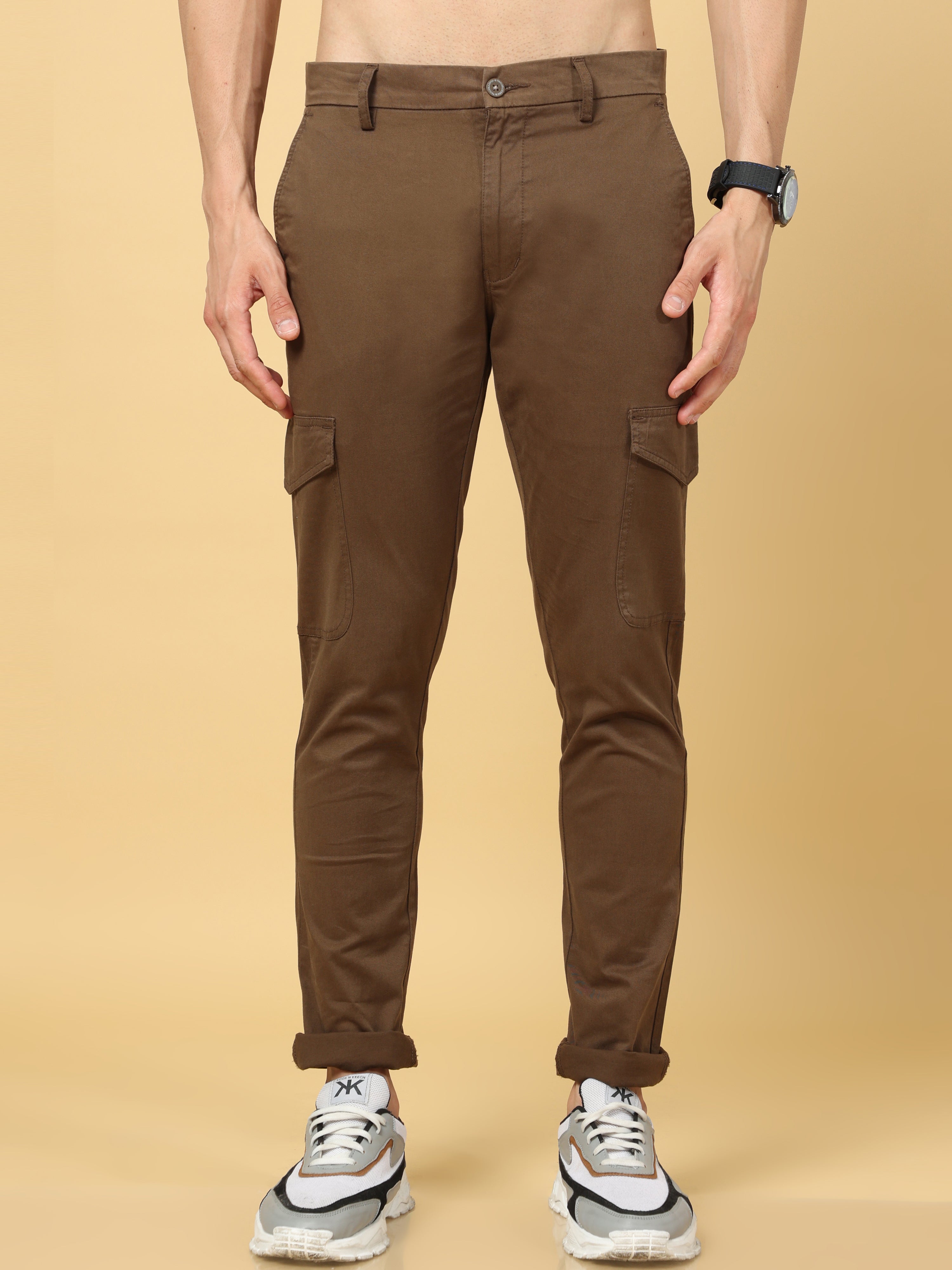 Basic Brown Slim Fit Cargo