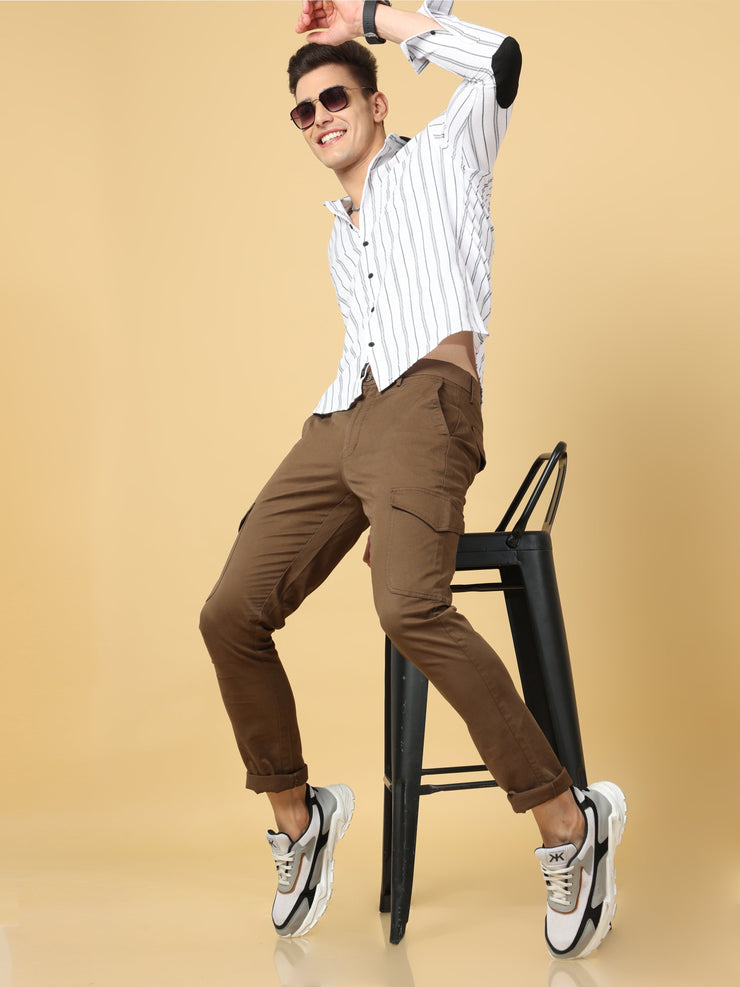Basic Brown Slim Fit Cargo